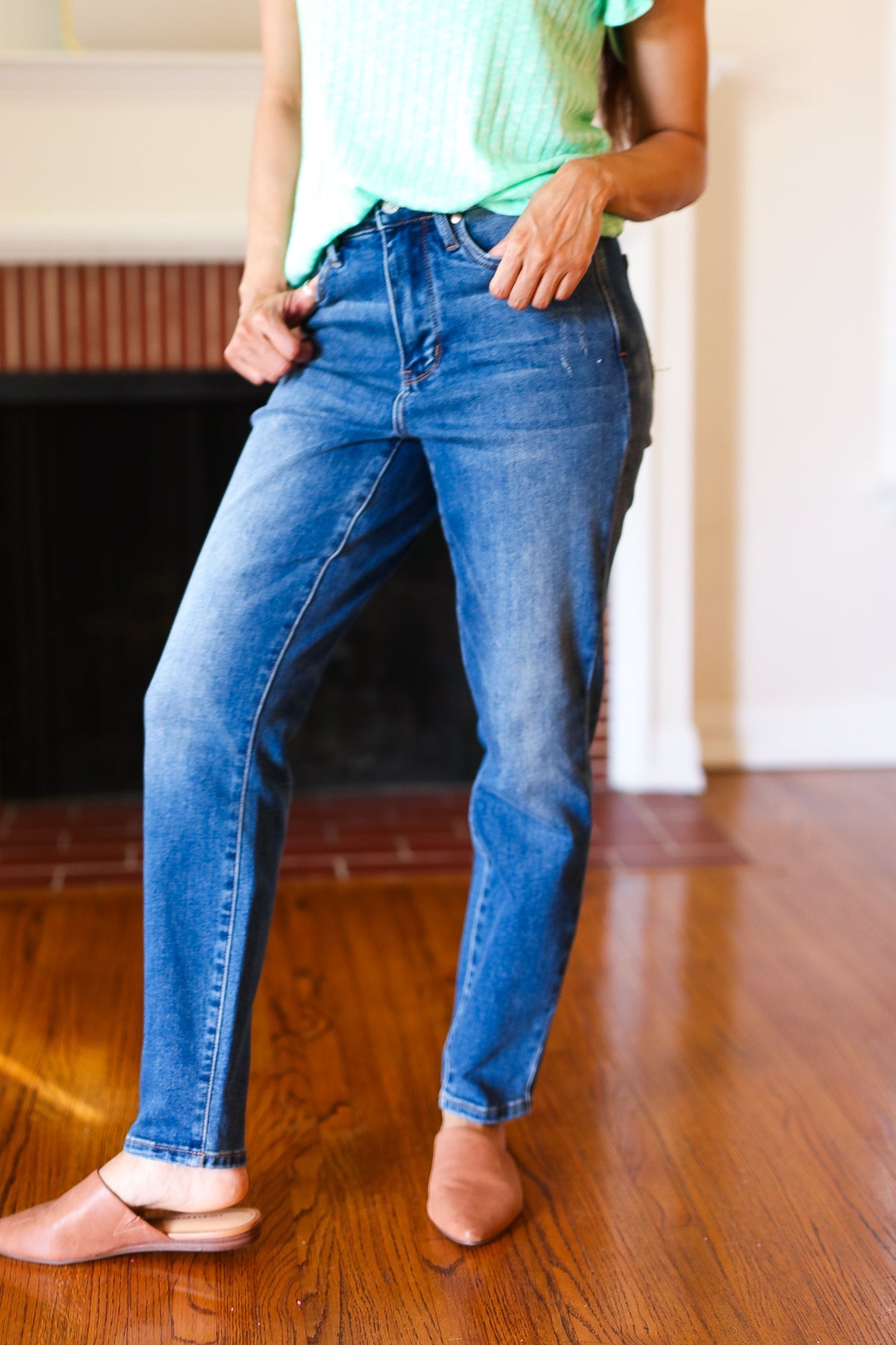 Judy Blue Everyday Dark Denim Slim Fit High Rise Jeans-Modish Lily, Tecumseh Michigan