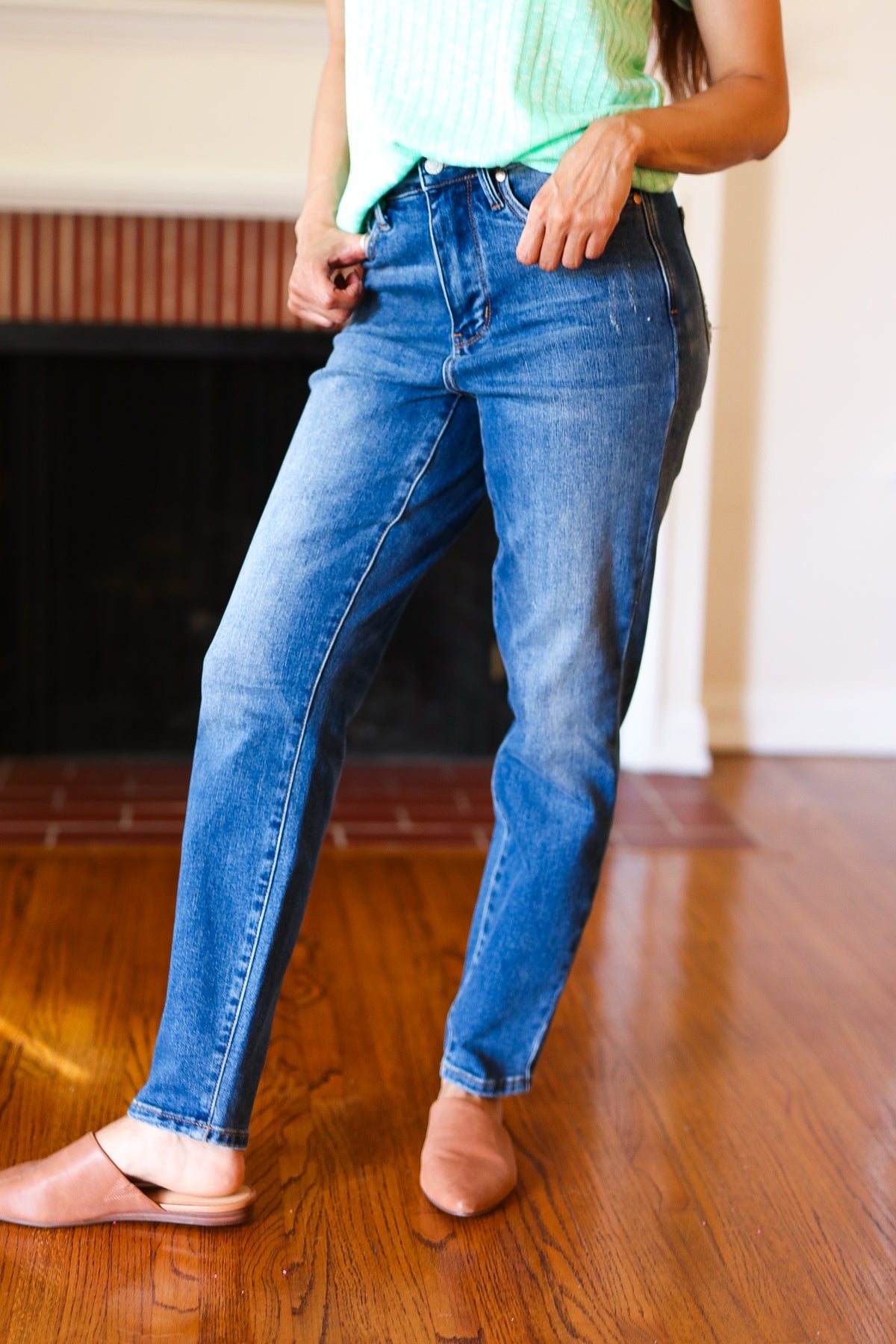 Judy Blue Everyday Dark Denim Slim Fit High Rise Jeans-Modish Lily, Tecumseh Michigan