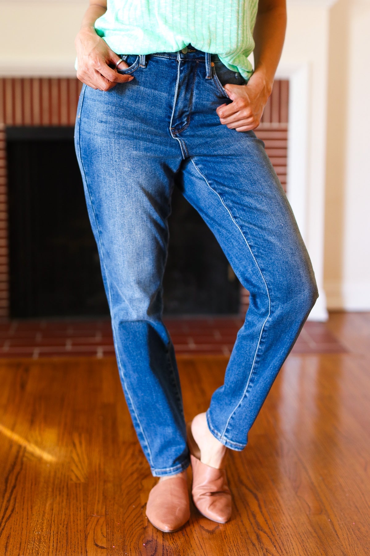 Judy Blue Everyday Dark Denim Slim Fit High Rise Jeans-Modish Lily, Tecumseh Michigan