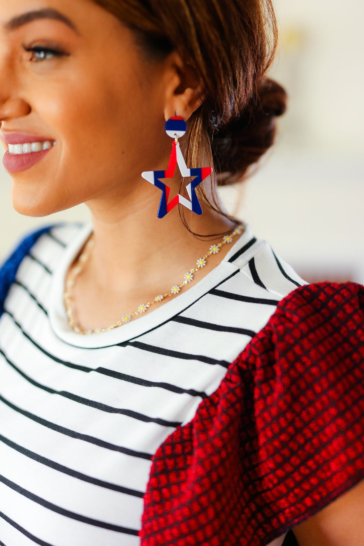 Americana Holiday Star Dangle Earrings-2024 Blow-Out Sale-Modish Lily, Tecumseh Michigan