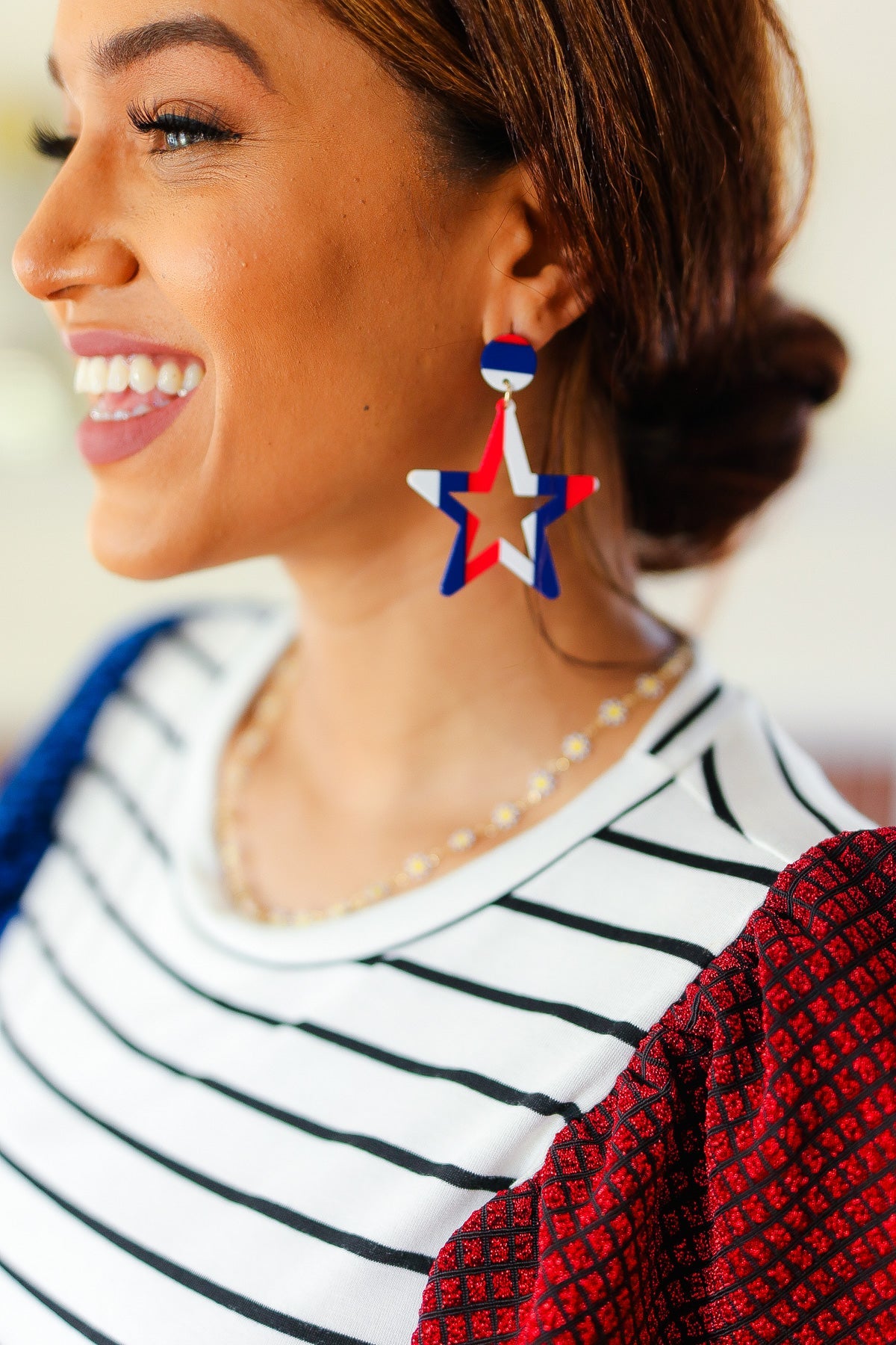 Americana Holiday Star Dangle Earrings-2024 Blow-Out Sale-Modish Lily, Tecumseh Michigan