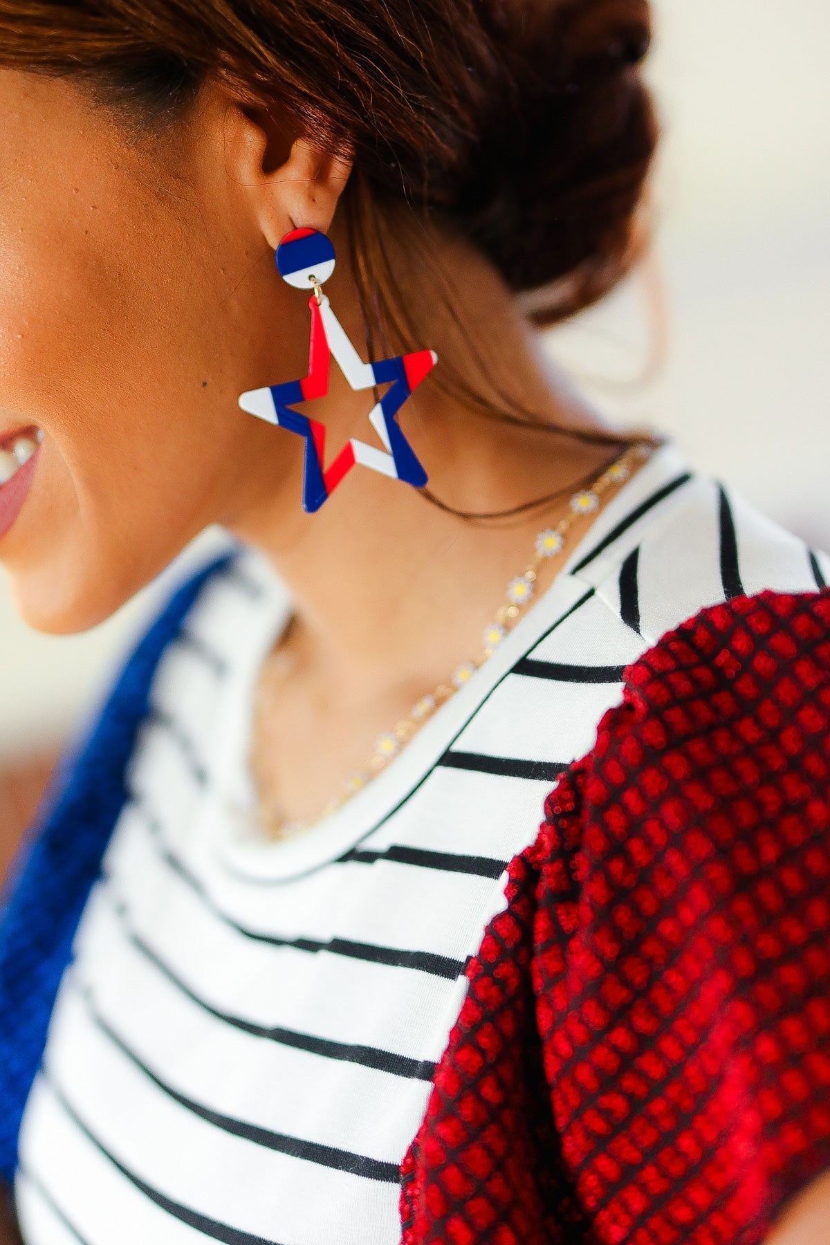 Americana Holiday Star Dangle Earrings-2024 Blow-Out Sale-Modish Lily, Tecumseh Michigan