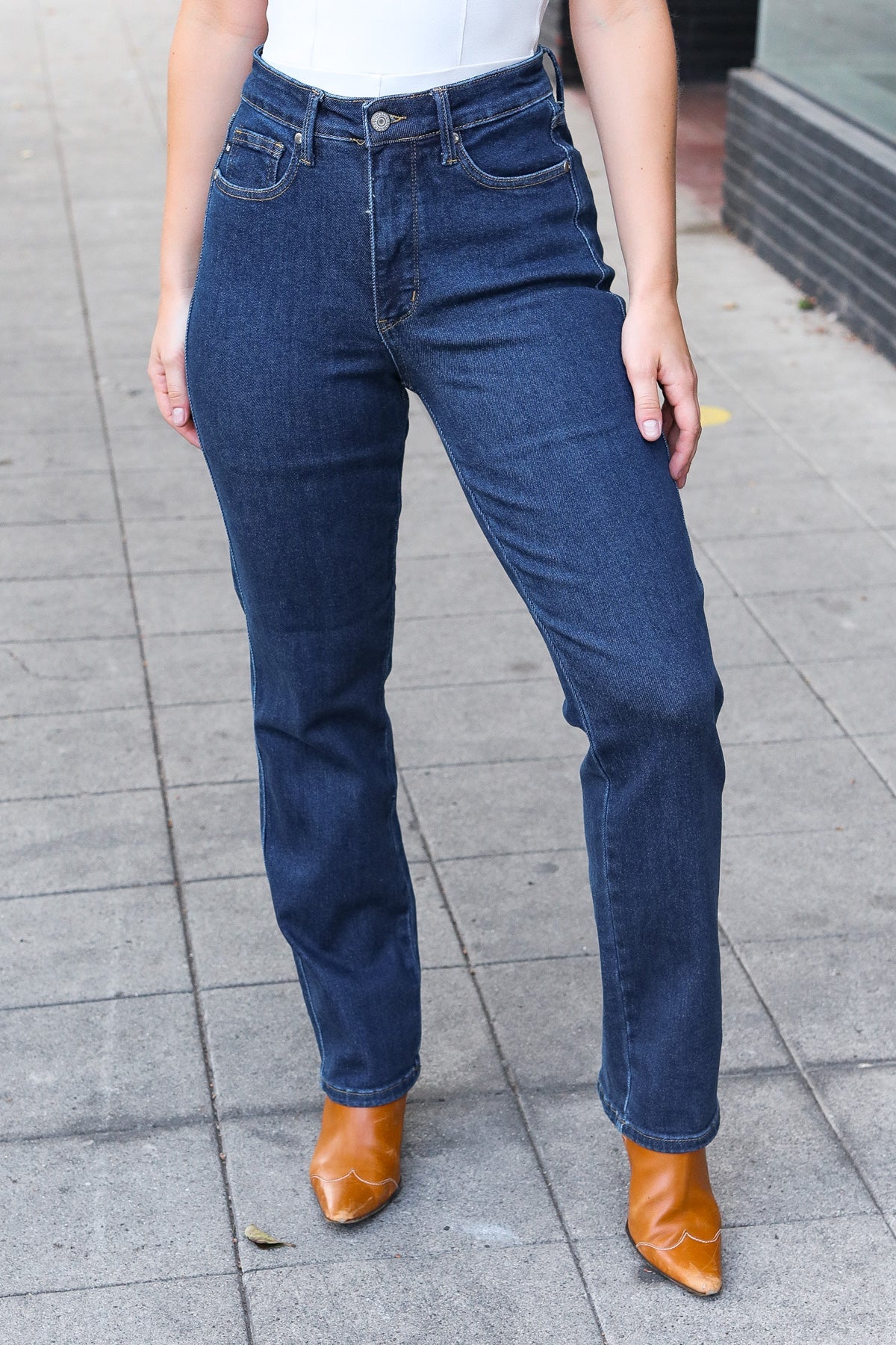 Judy Blue Dark Wash High Waisted Straight Fit Jeans-Modish Lily, Tecumseh Michigan
