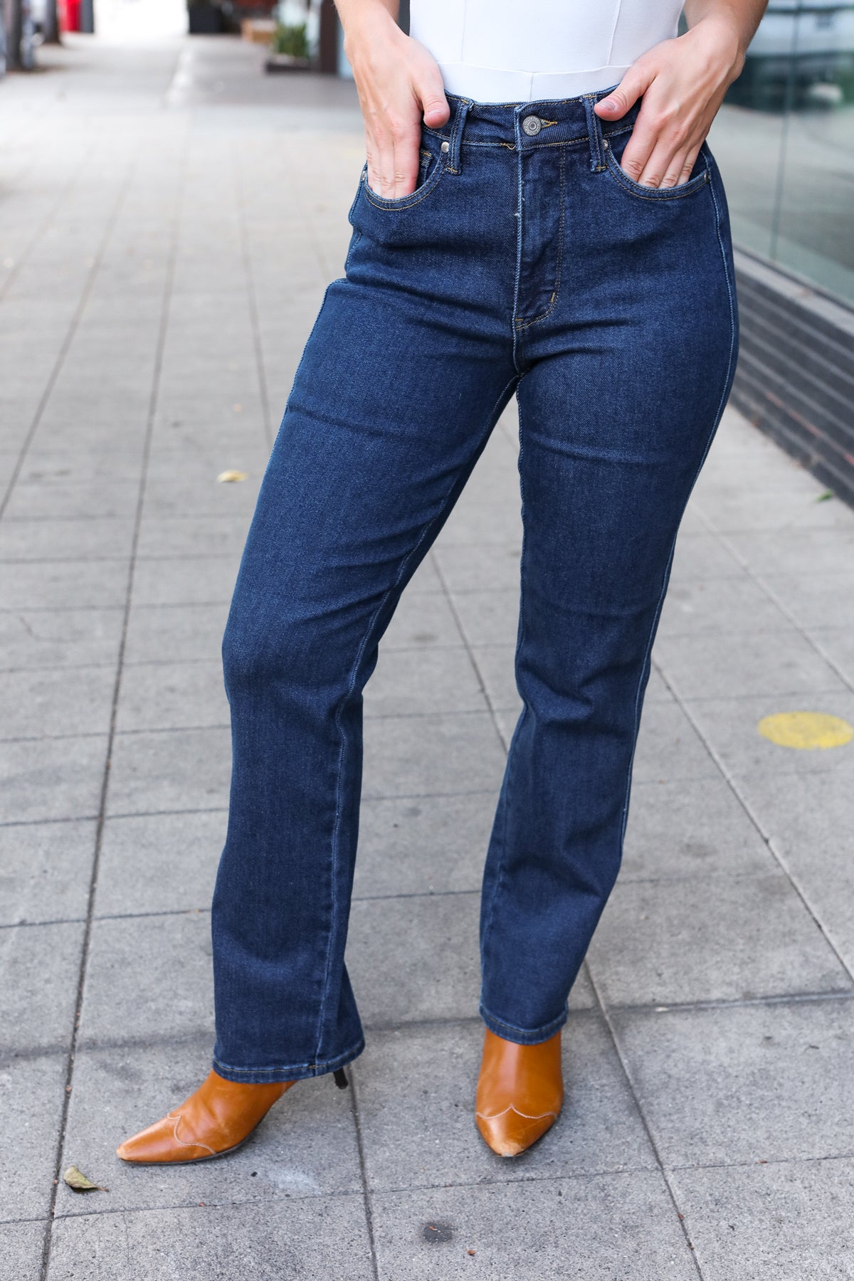 Judy Blue Dark Wash High Waisted Straight Fit Jeans-Modish Lily, Tecumseh Michigan