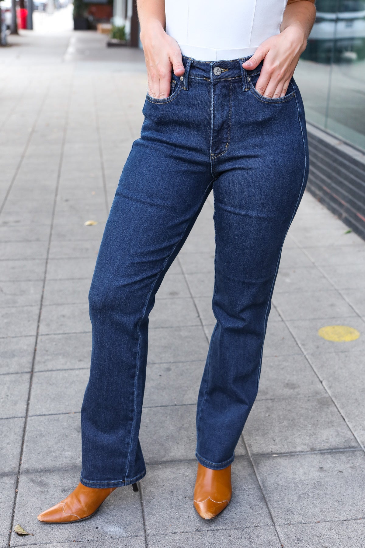 Judy Blue Dark Wash High Waisted Straight Fit Jeans-Modish Lily, Tecumseh Michigan