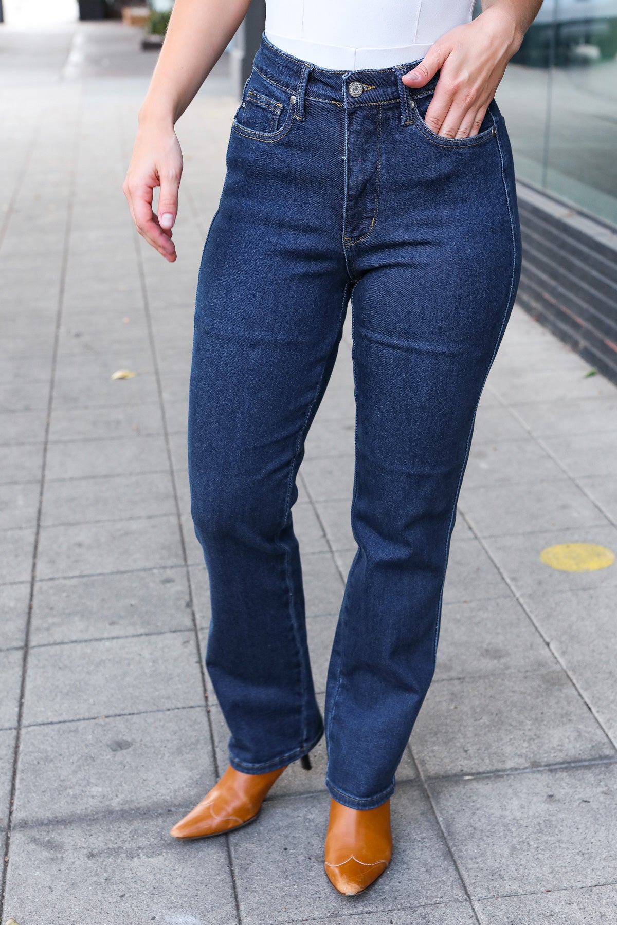 Judy Blue Dark Wash High Waisted Straight Fit Jeans-Modish Lily, Tecumseh Michigan