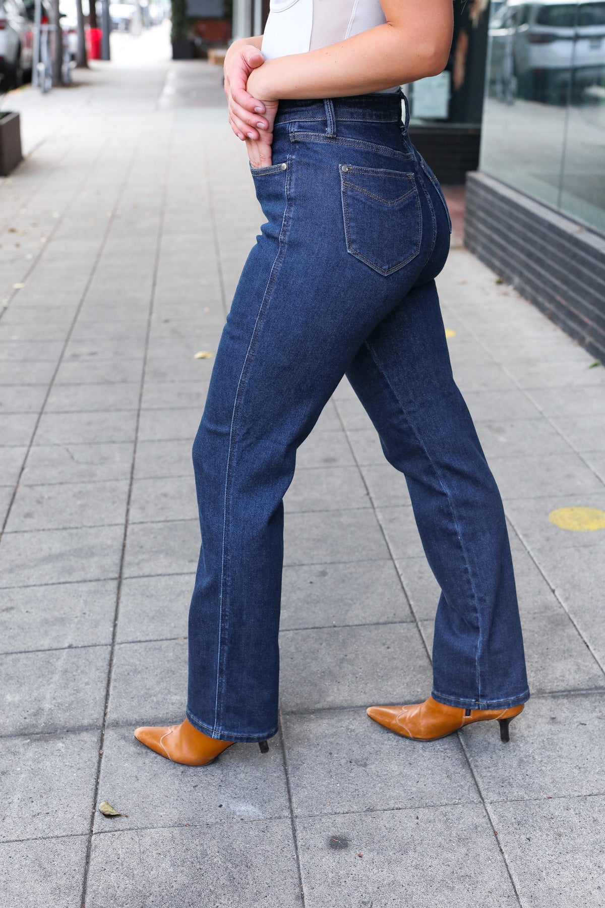Judy Blue Dark Wash High Waisted Straight Fit Jeans-Modish Lily, Tecumseh Michigan