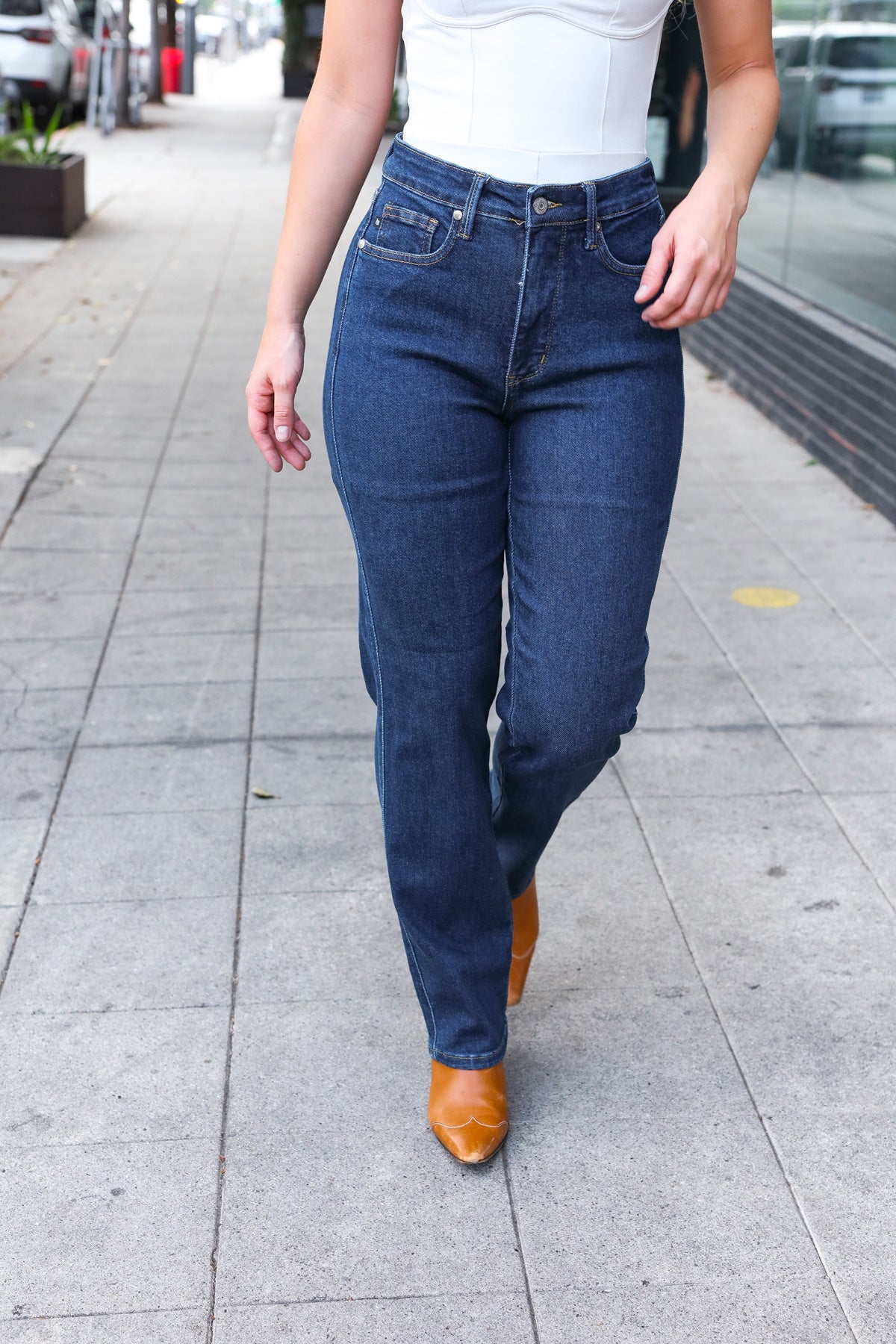 Judy Blue Dark Wash High Waisted Straight Fit Jeans-Modish Lily, Tecumseh Michigan