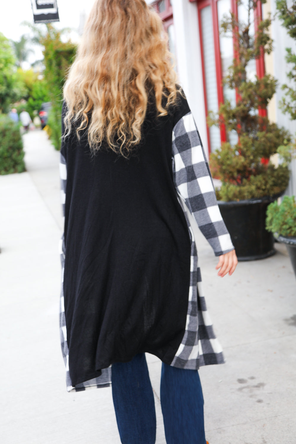 Get To Know You Black Buffalo Plaid Hacci Cardigan-Modish Lily, Tecumseh Michigan
