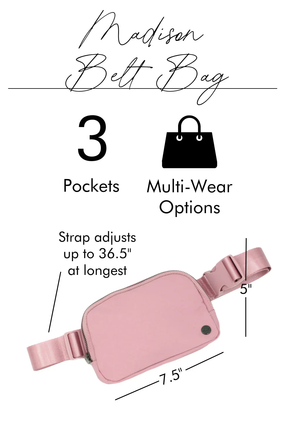 Madison Belt Bag-Accessories-Modish Lily, Tecumseh Michigan