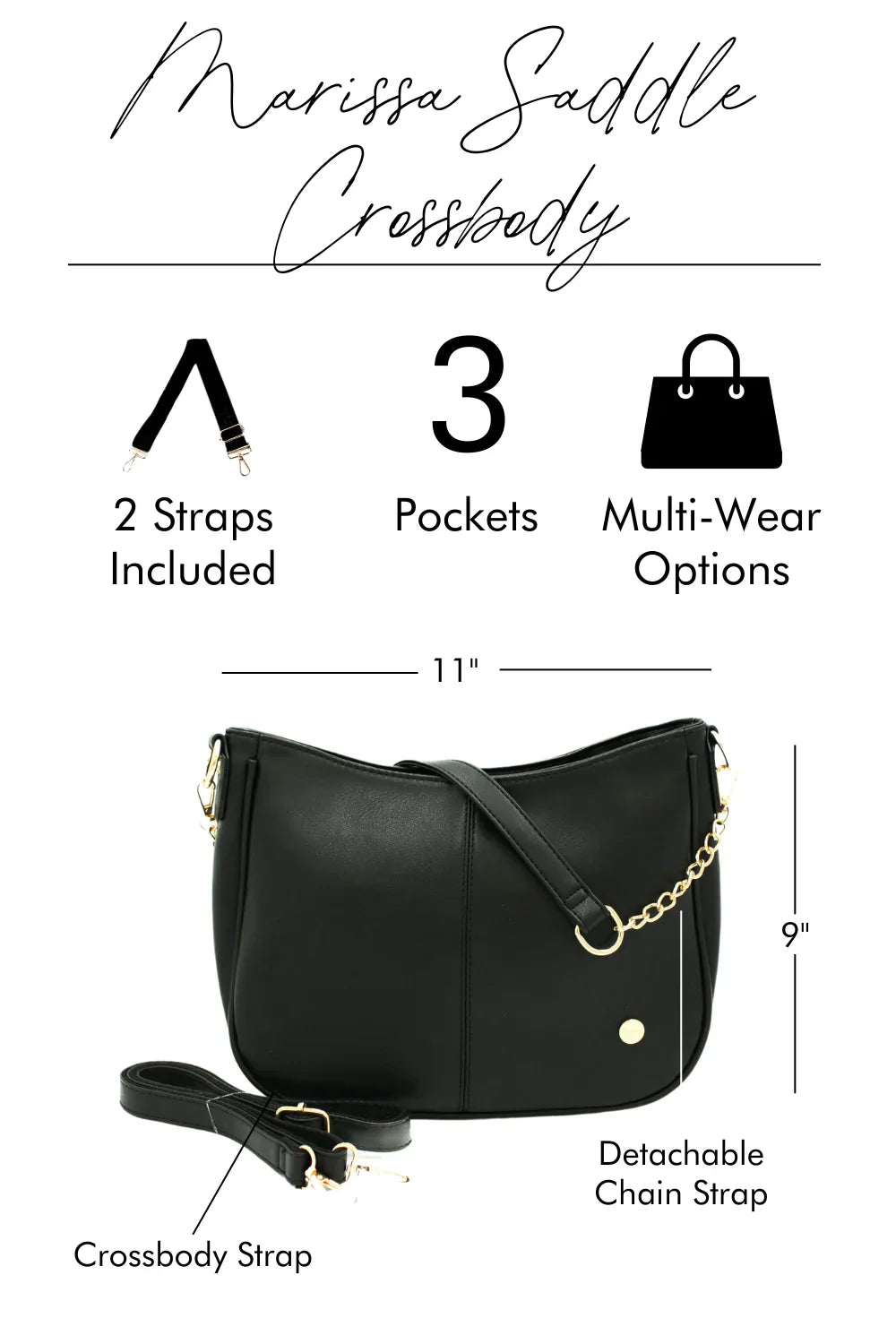 Marissa Saddle Crossbody-Accessories-Modish Lily, Tecumseh Michigan