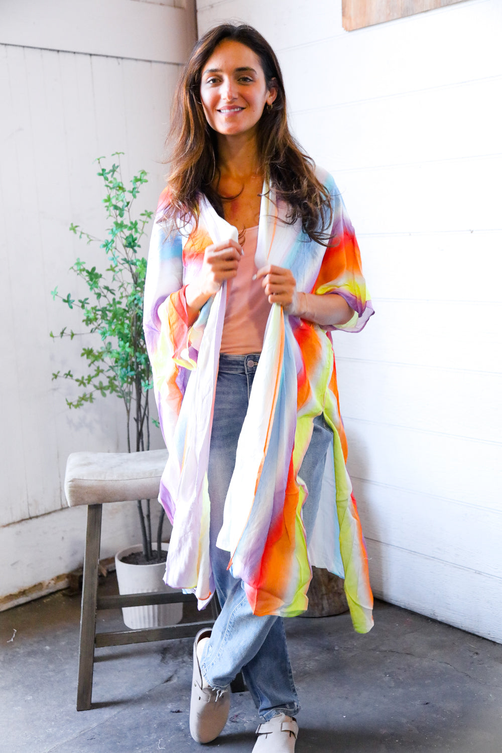 Caught in Technicolor Open Kimono-Modish Lily, Tecumseh Michigan