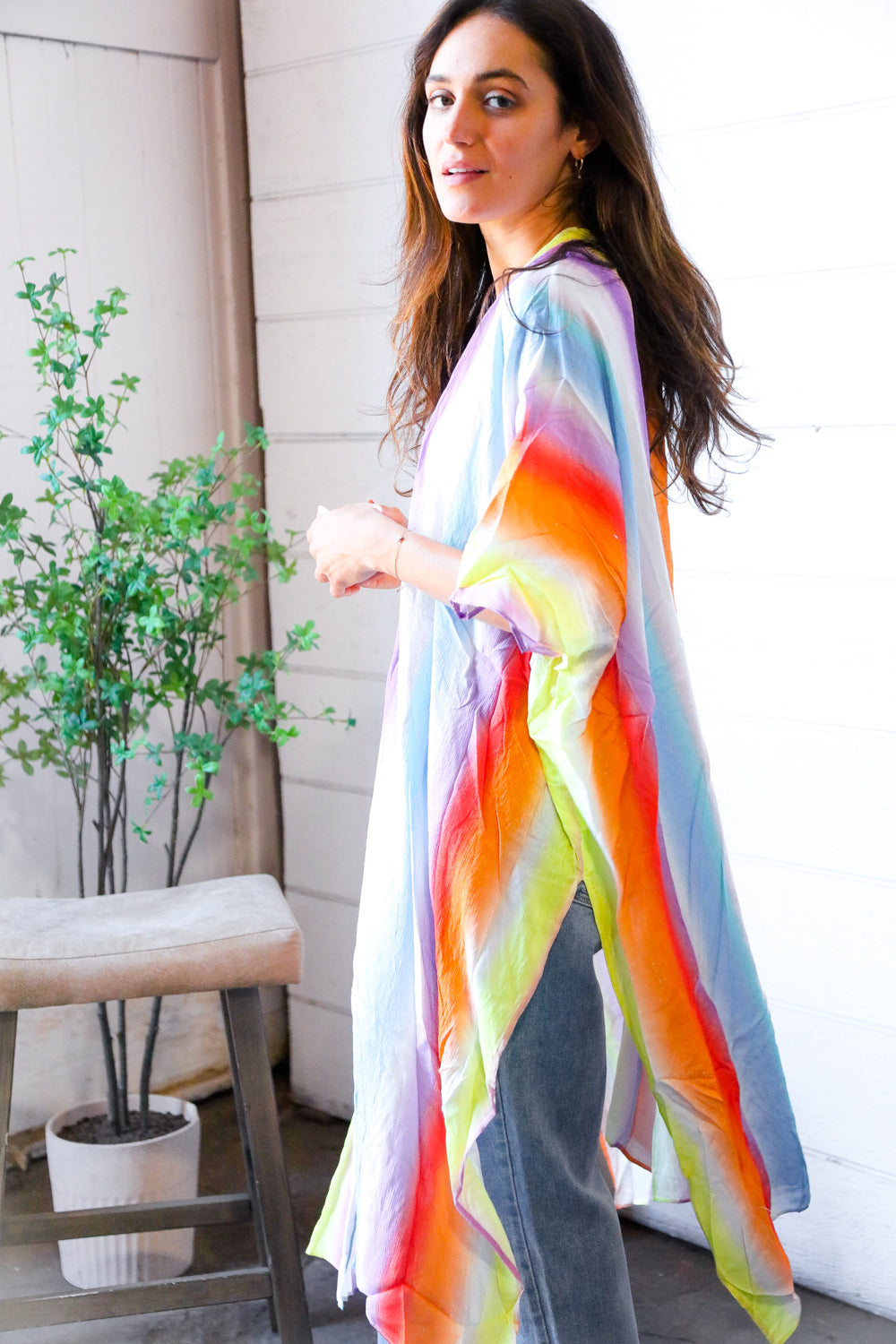 Caught in Technicolor Open Kimono-Modish Lily, Tecumseh Michigan