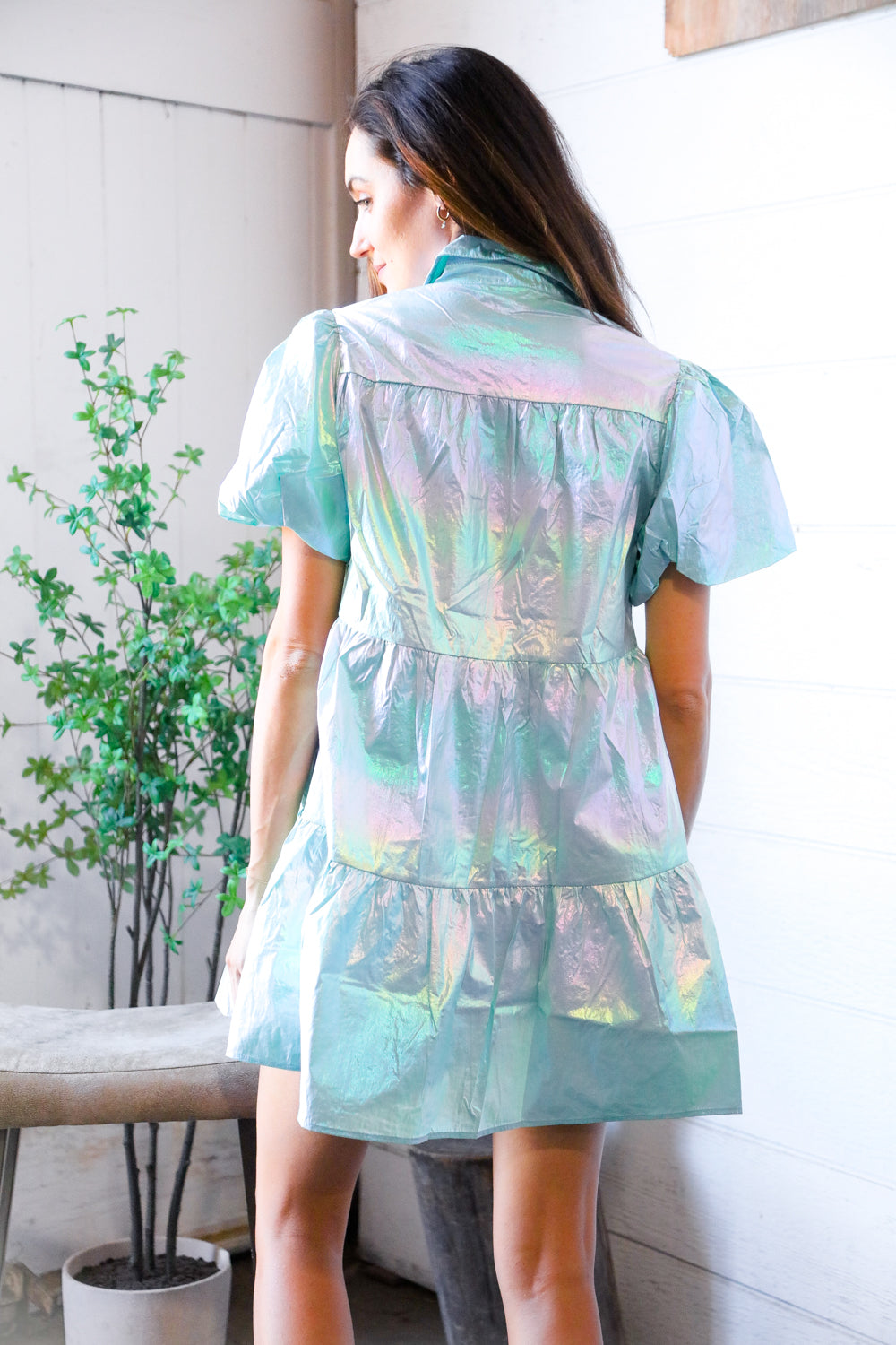 Nova Night Out Tiered Bubble Sleeve T Shirt Dress-Modish Lily, Tecumseh Michigan