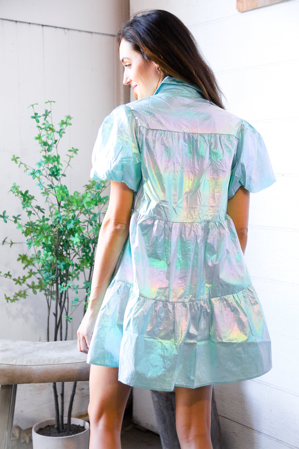Nova Night Out Tiered Bubble Sleeve T Shirt Dress-Modish Lily, Tecumseh Michigan