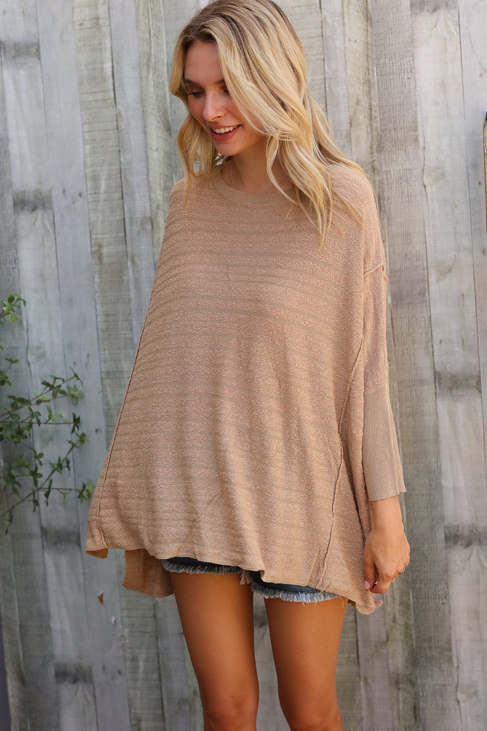 Golden Hour Taupe Hi Low Pullover-Modish Lily, Tecumseh Michigan