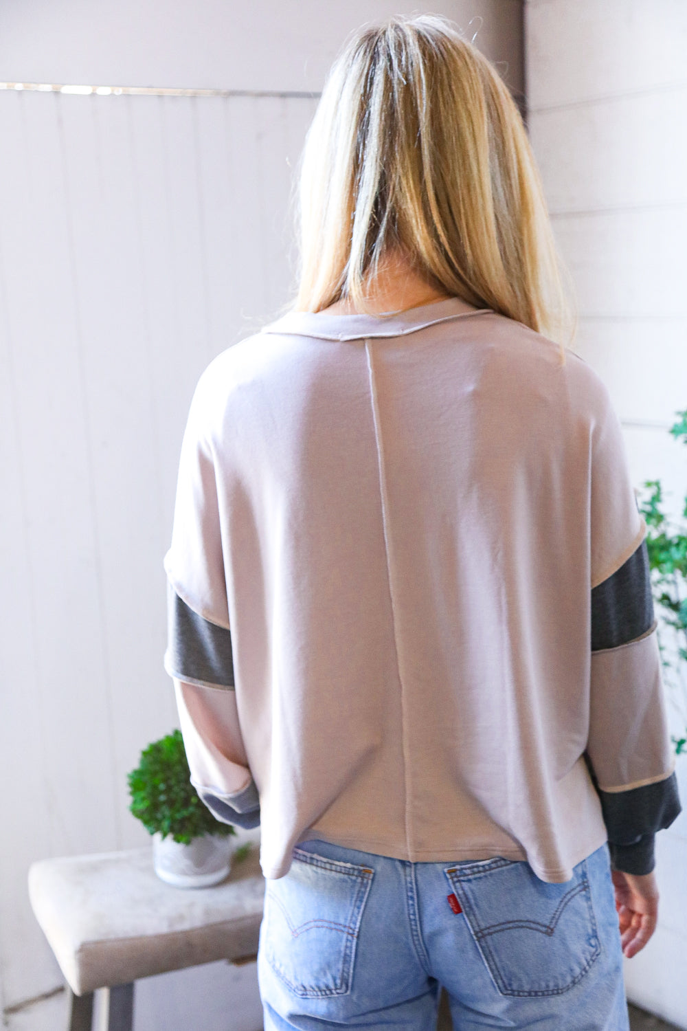 At the Block Party Charcoal Loose Fit Pullover-Modish Lily, Tecumseh Michigan