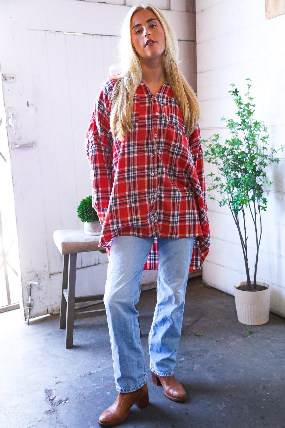 Riding on the Ranch Flannel Button-Up-Modish Lily, Tecumseh Michigan