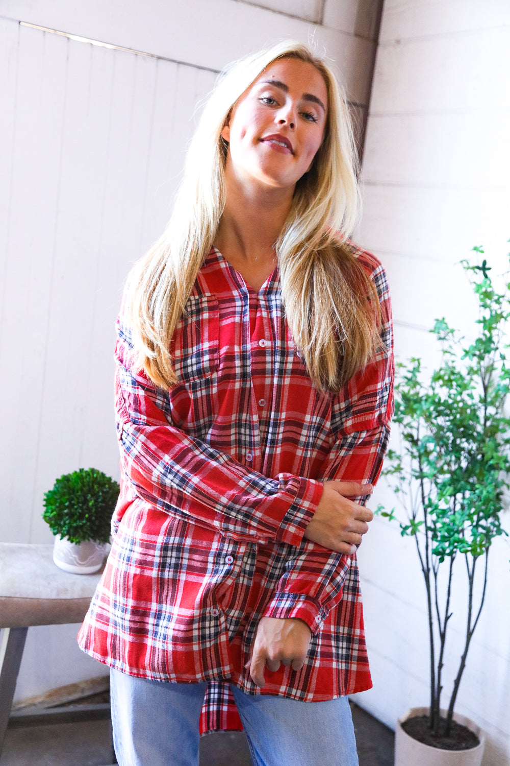 Riding on the Ranch Flannel Button-Up-Modish Lily, Tecumseh Michigan