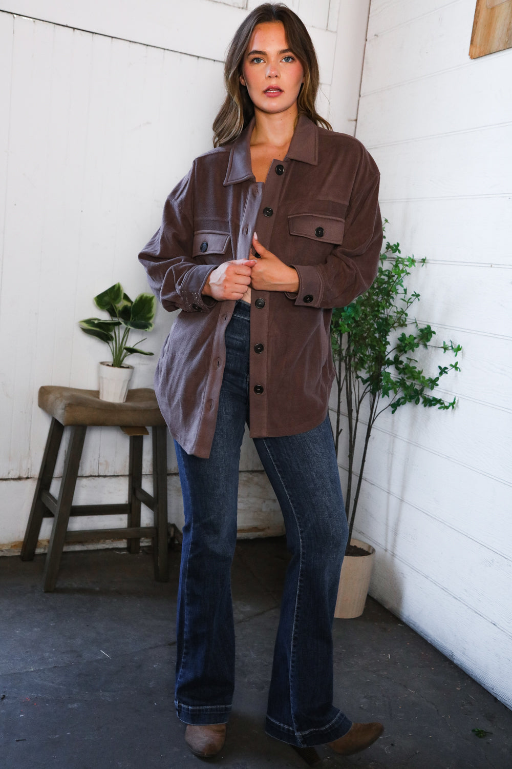 Everyday Adventures Mocha Shacket-Modish Lily, Tecumseh Michigan