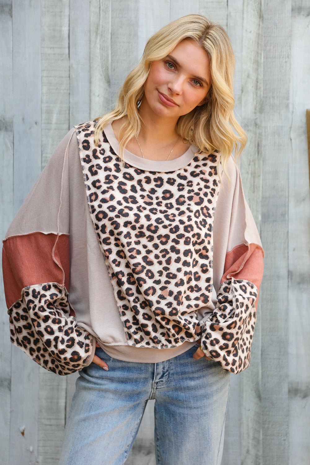 Roaming Free and Easy Leopard Reverse Stitch Sweater-Modish Lily, Tecumseh Michigan