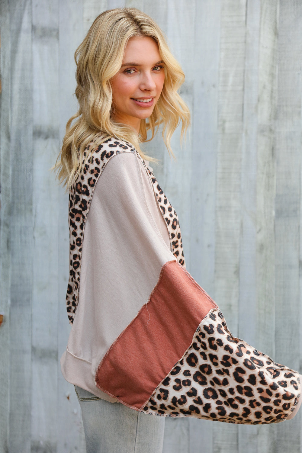 Roaming Free and Easy Leopard Reverse Stitch Sweater-Modish Lily, Tecumseh Michigan