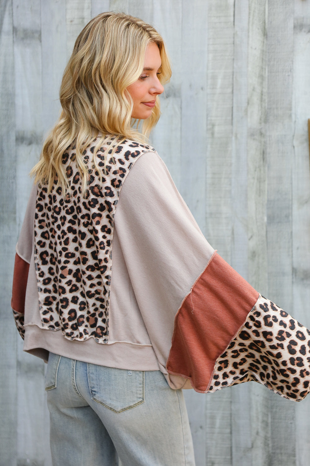 Roaming Free and Easy Leopard Reverse Stitch Sweater-Modish Lily, Tecumseh Michigan