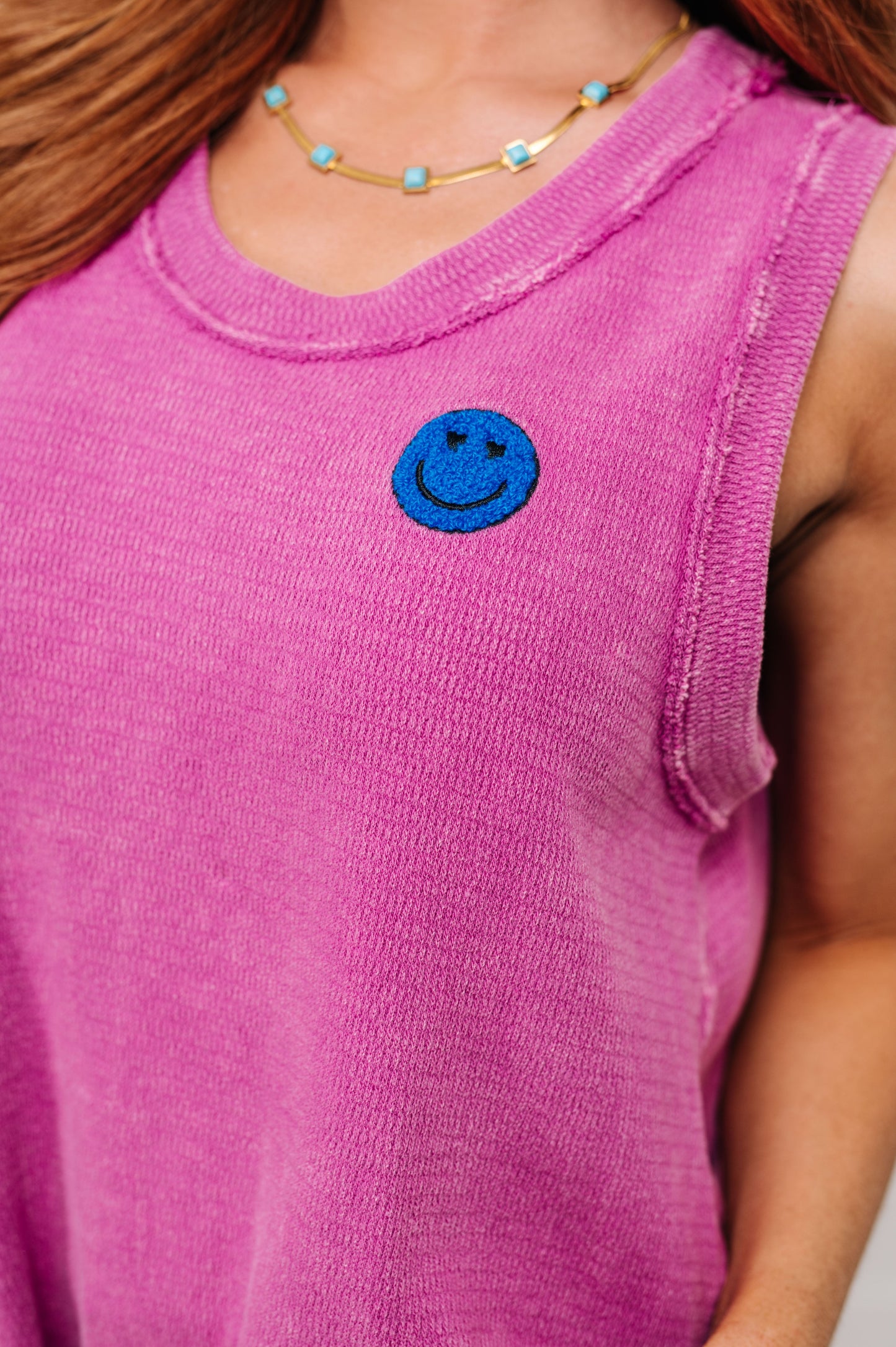 A Few of My Favorite Things Round Neck Tank in Fuchsia-Tops-Modish Lily, Tecumseh Michigan