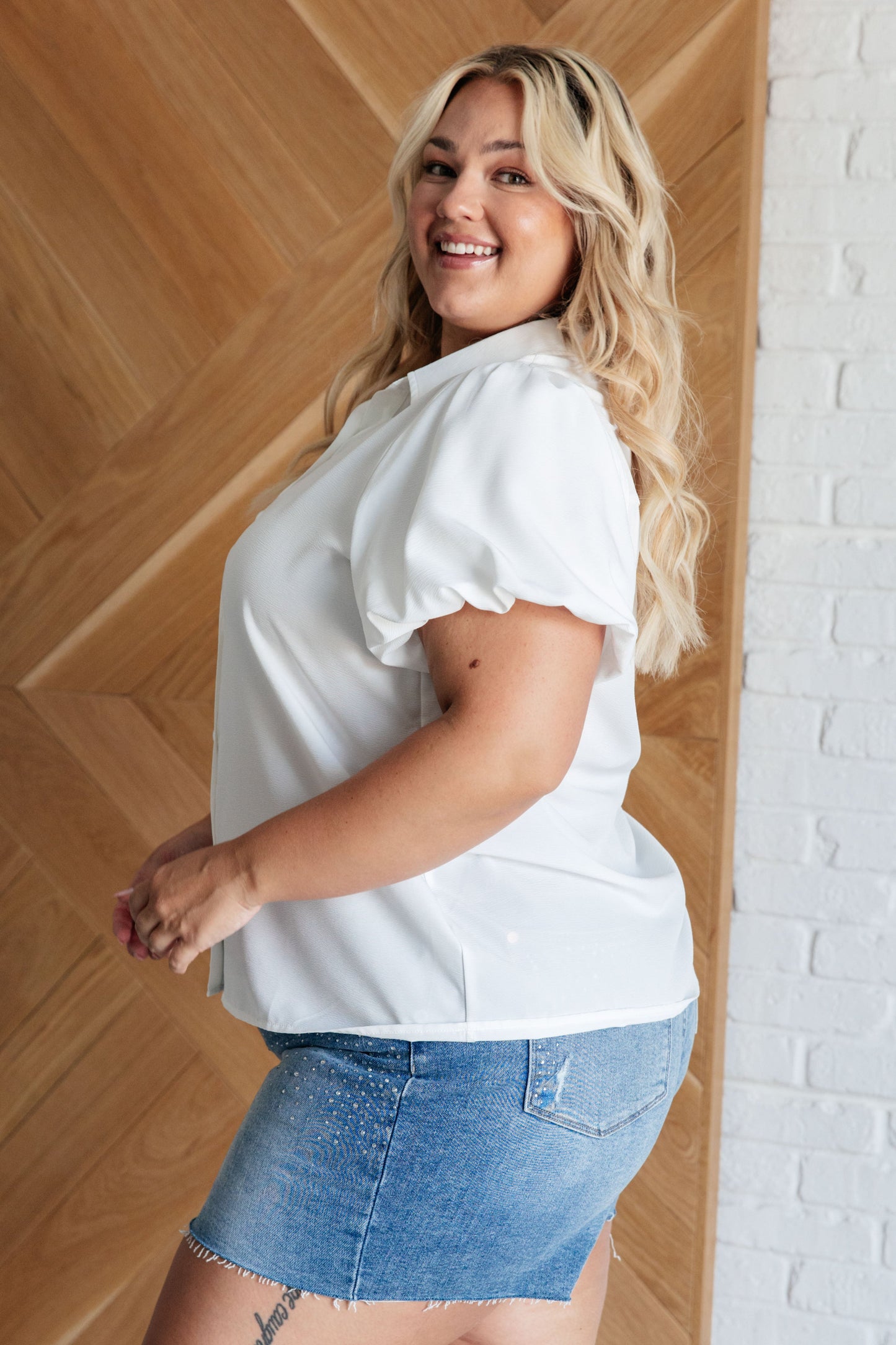 A Sixth Sense Balloon Sleeve Blouse-Tops-Modish Lily, Tecumseh Michigan