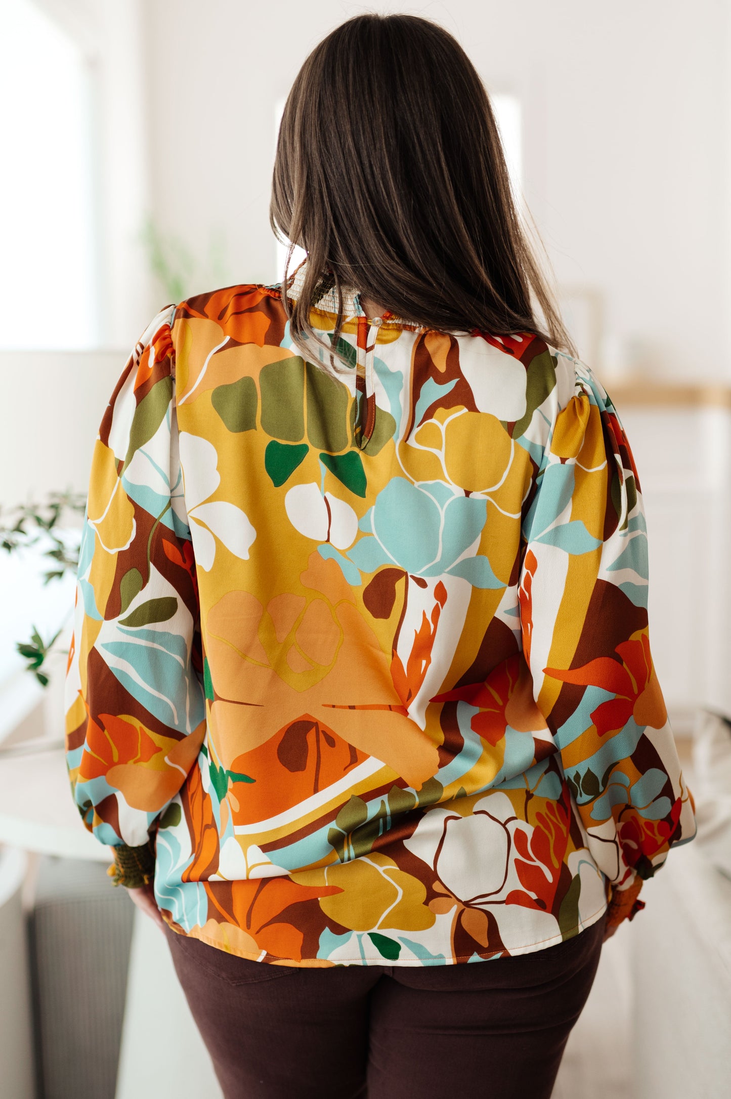 All Together Now Mock Neck Blouse-Tops-Modish Lily, Tecumseh Michigan