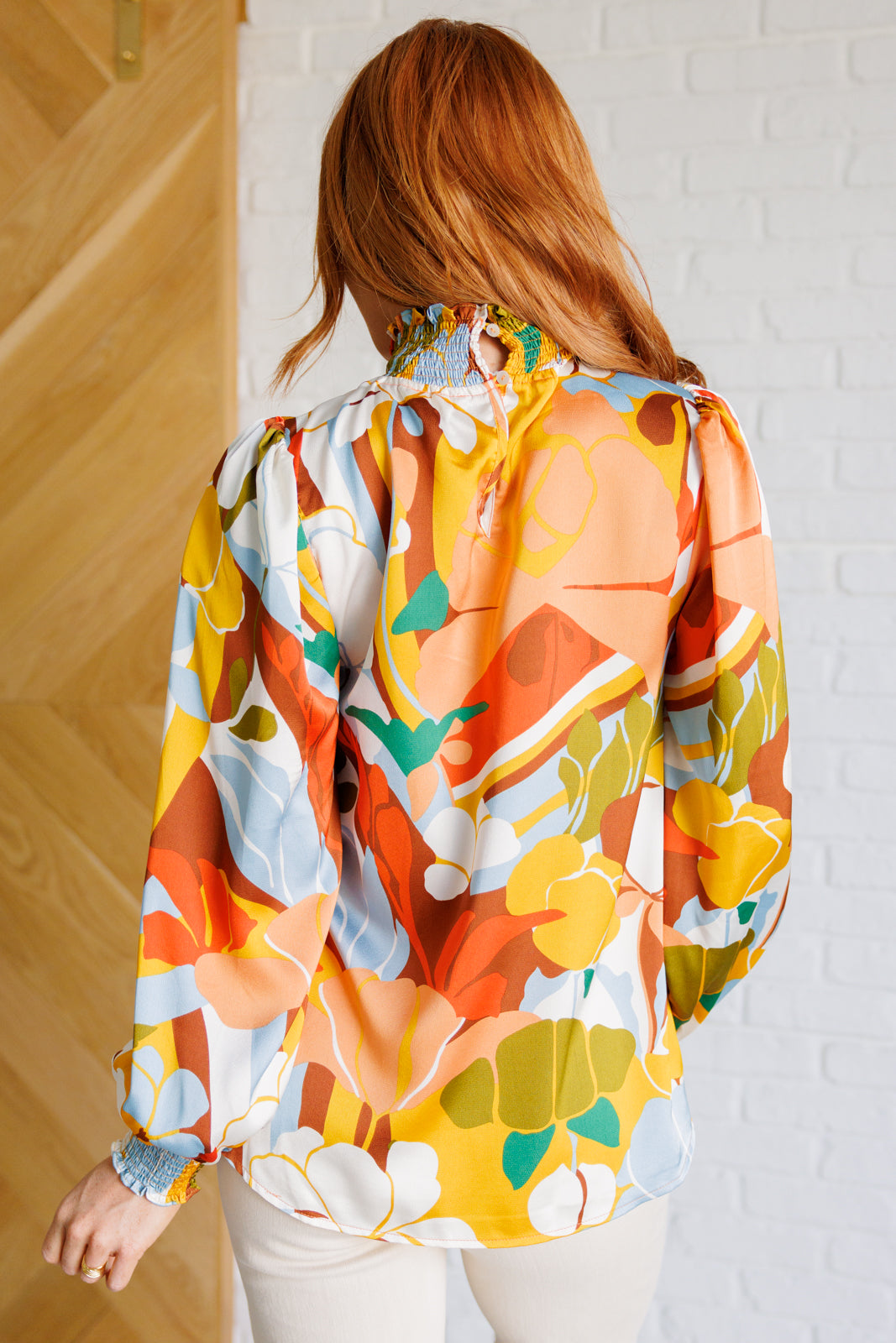 All Together Now Mock Neck Blouse-Tops-Modish Lily, Tecumseh Michigan