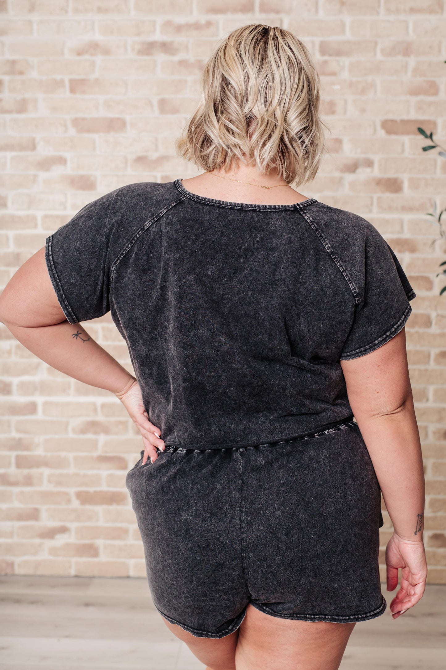 Back to Reality Mineral Wash Short Set-Athleisure-Modish Lily, Tecumseh Michigan