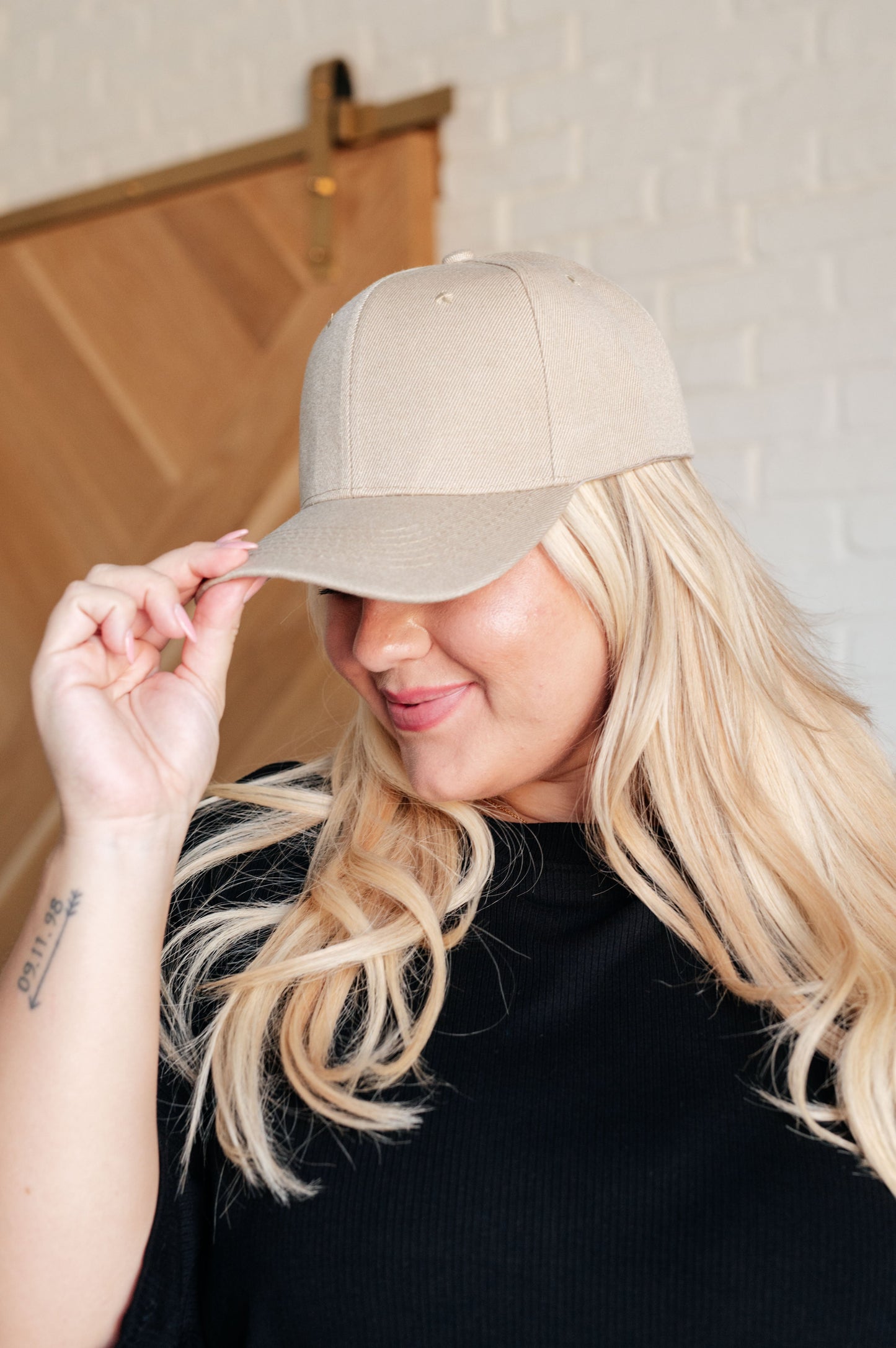 Basic Babe Ball Cap in Khaki-Accessories-Modish Lily, Tecumseh Michigan