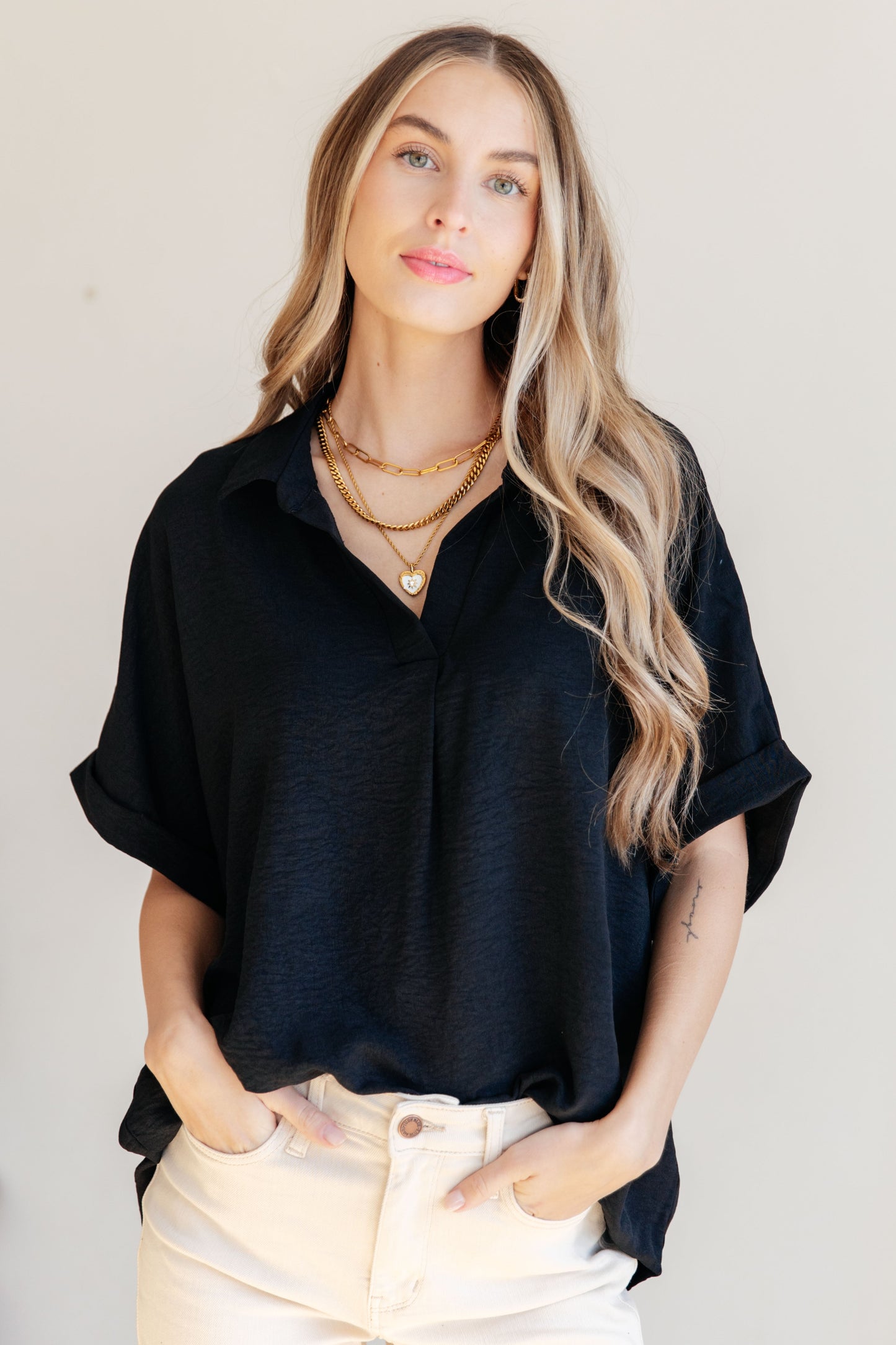 Because I Said So Dolman Sleeve Top in Black-Womens-Modish Lily, Tecumseh Michigan