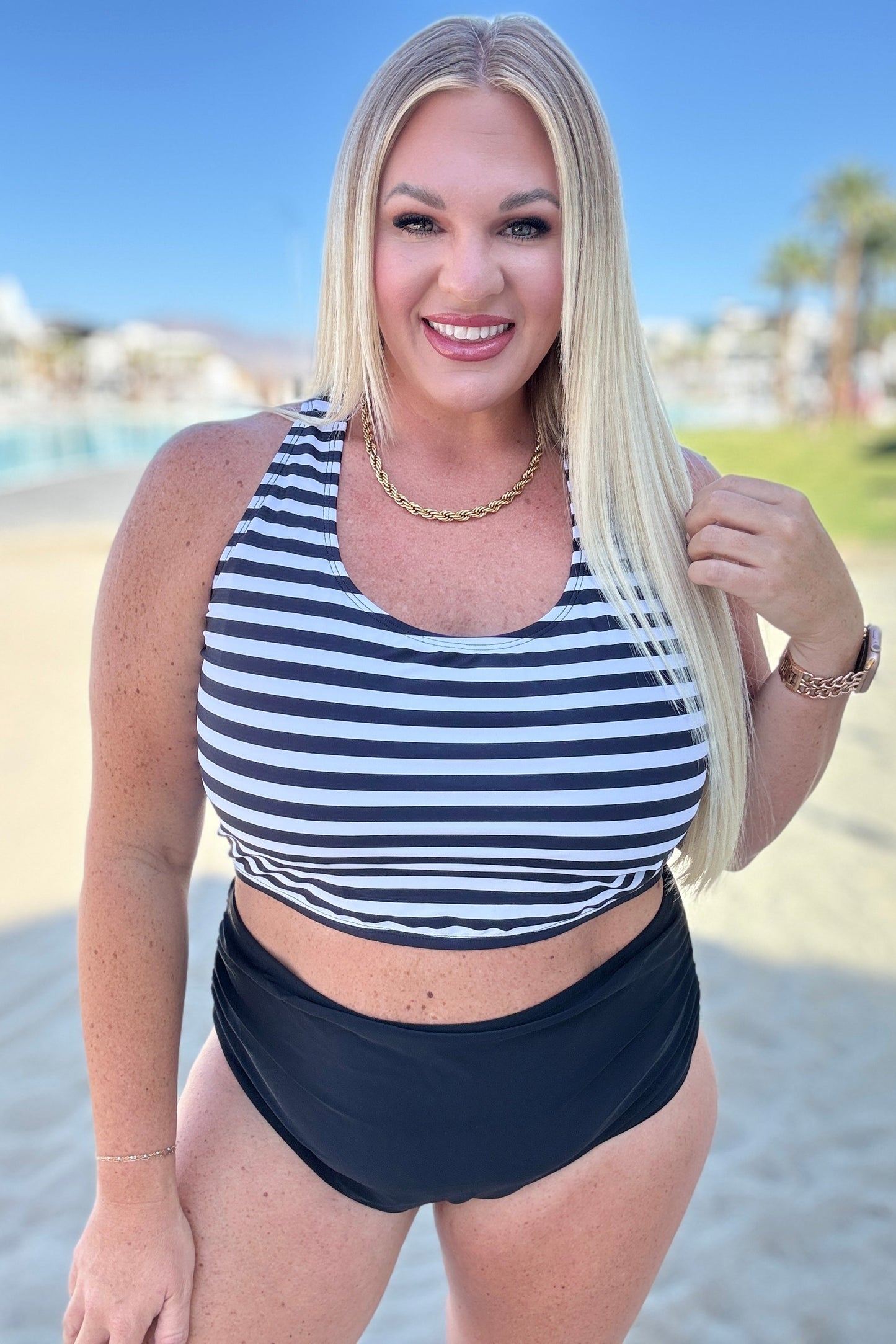 Belize High Waisted Swim Bottoms-Swimwear-Modish Lily, Tecumseh Michigan