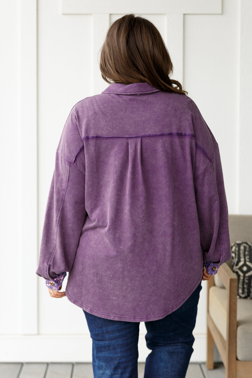 Chaos of Sequins Shacket in Purple-Layers-Modish Lily, Tecumseh Michigan