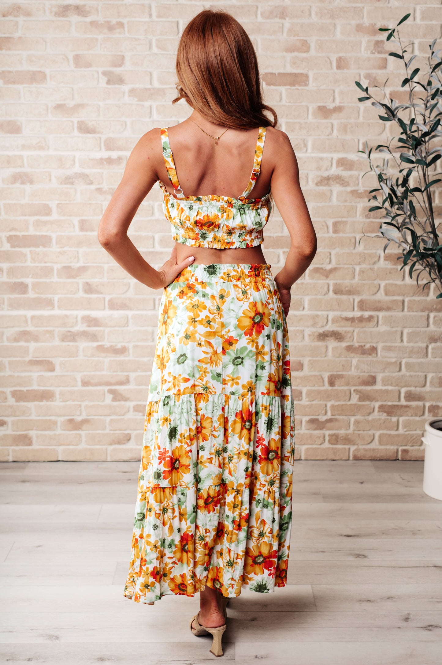 Cutie Patootie Tiered Skirt and Top Set in Orange-Sets-Modish Lily, Tecumseh Michigan