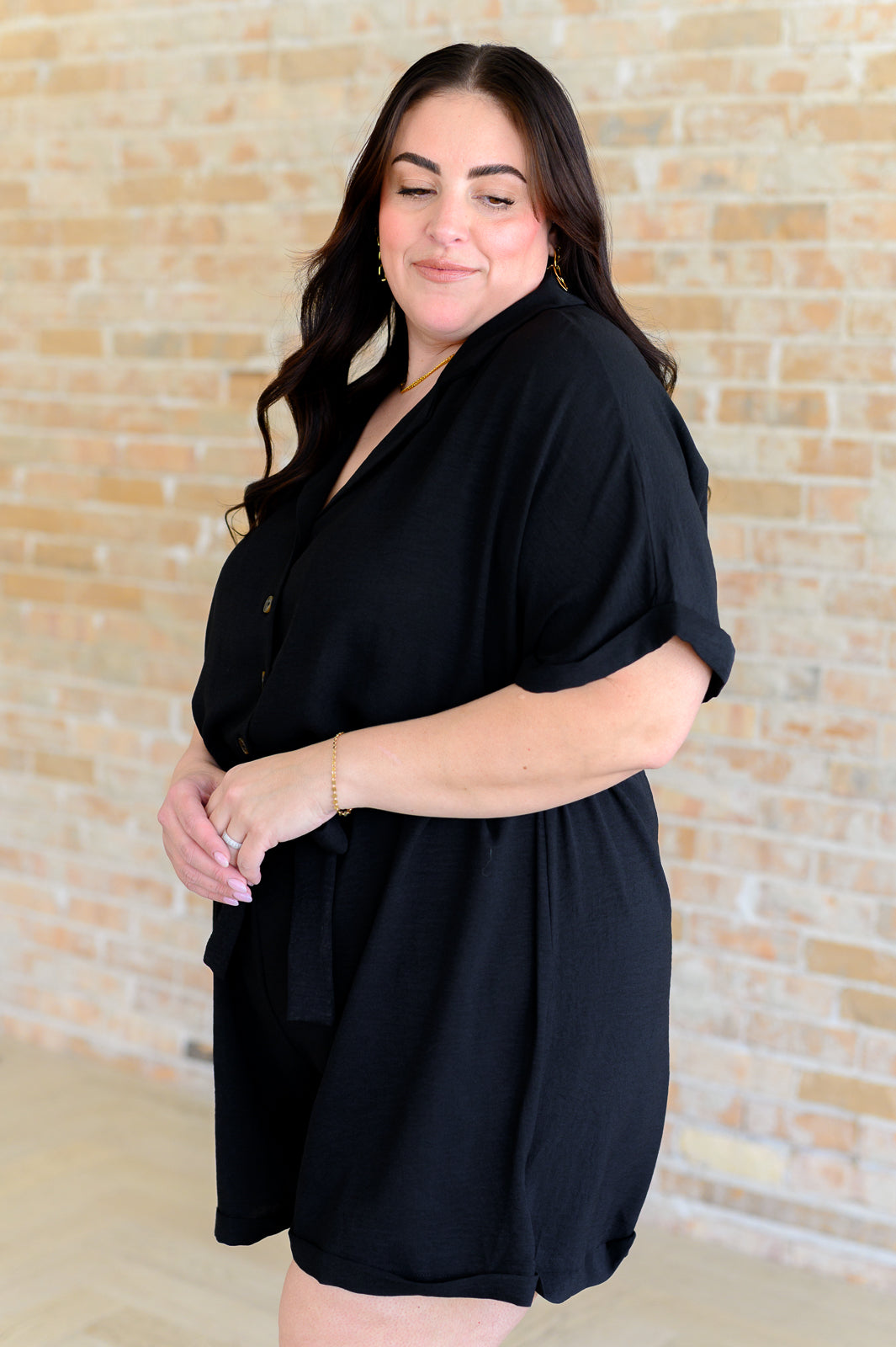 Don't Worry 'Bout a Thing V-Neck Romper-Jumpsuits & Rompers-Modish Lily, Tecumseh Michigan