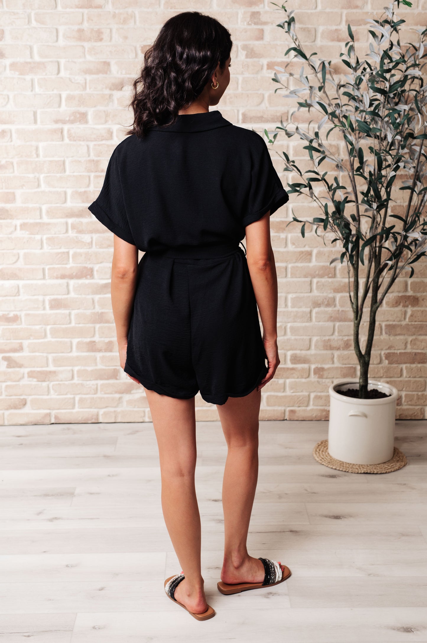 Don't Worry 'Bout a Thing V-Neck Romper-Jumpsuits & Rompers-Modish Lily, Tecumseh Michigan