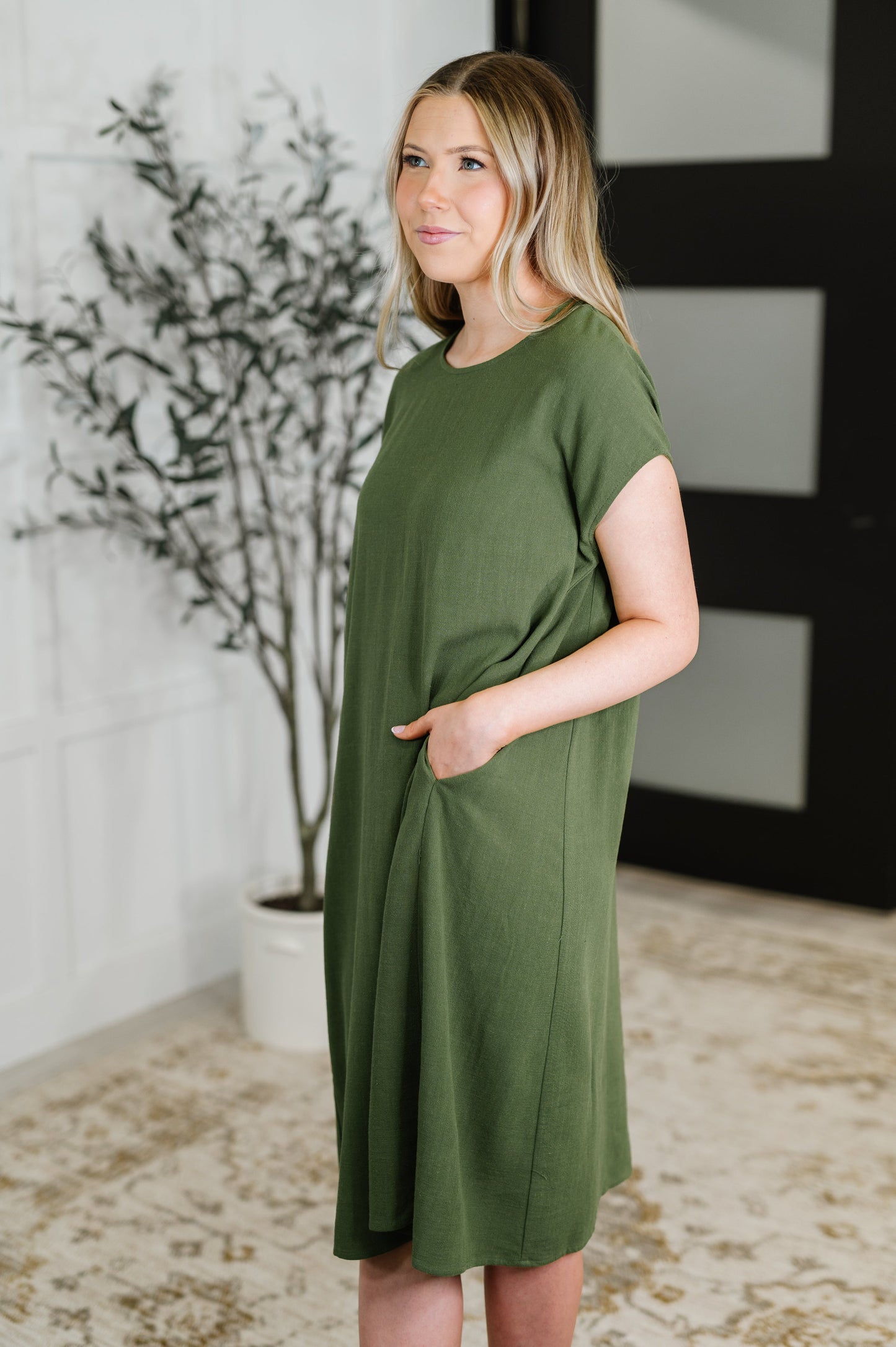 Flatter Me Later Relaxed Dress in Moss-Womens-Modish Lily, Tecumseh Michigan