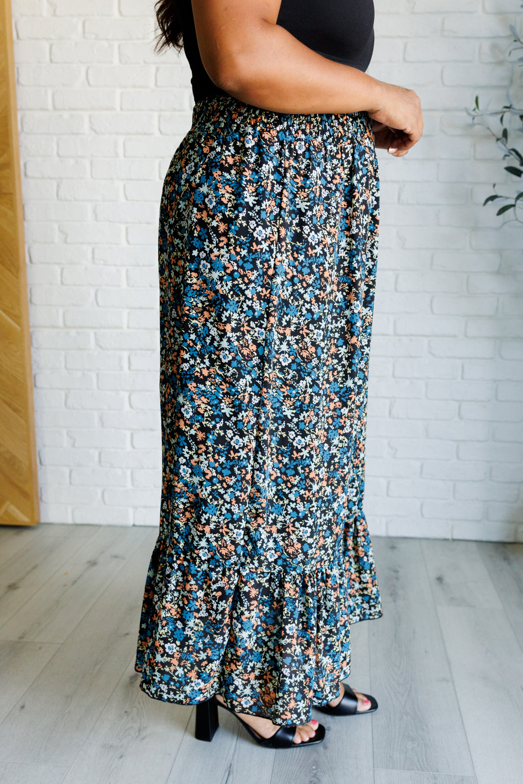 Flutter of Florals V-Neck Crop and Skirt Set-Sets-Modish Lily, Tecumseh Michigan