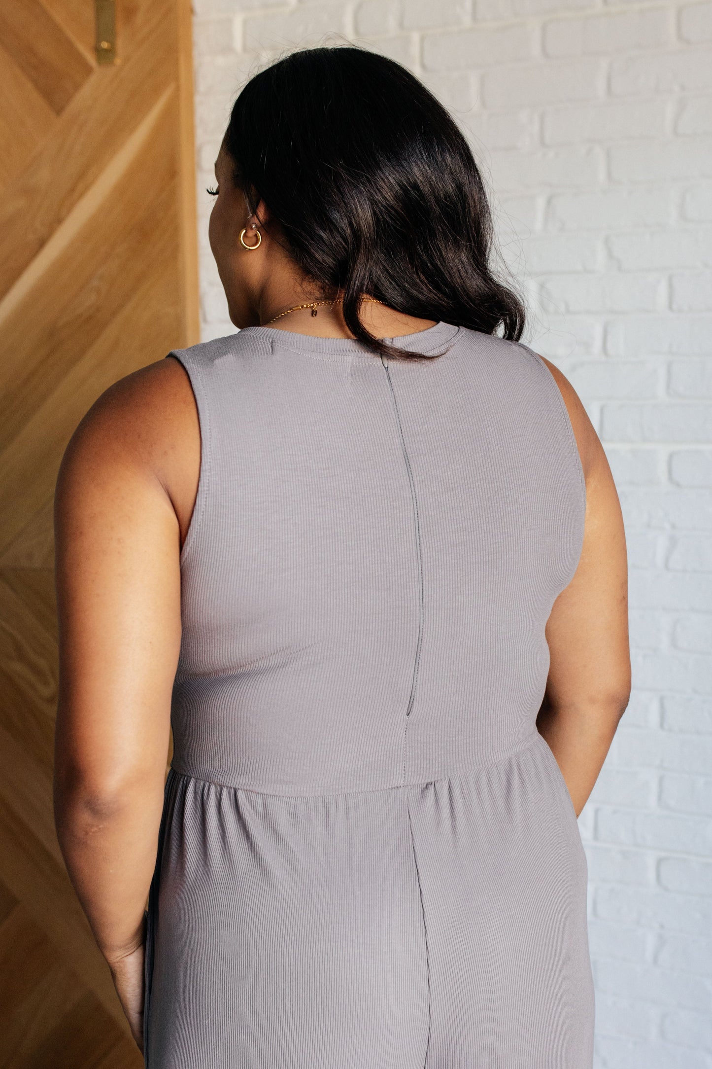 Hilary Wide Leg Jumpsuit in Grey-Jumpsuits & Rompers-Modish Lily, Tecumseh Michigan
