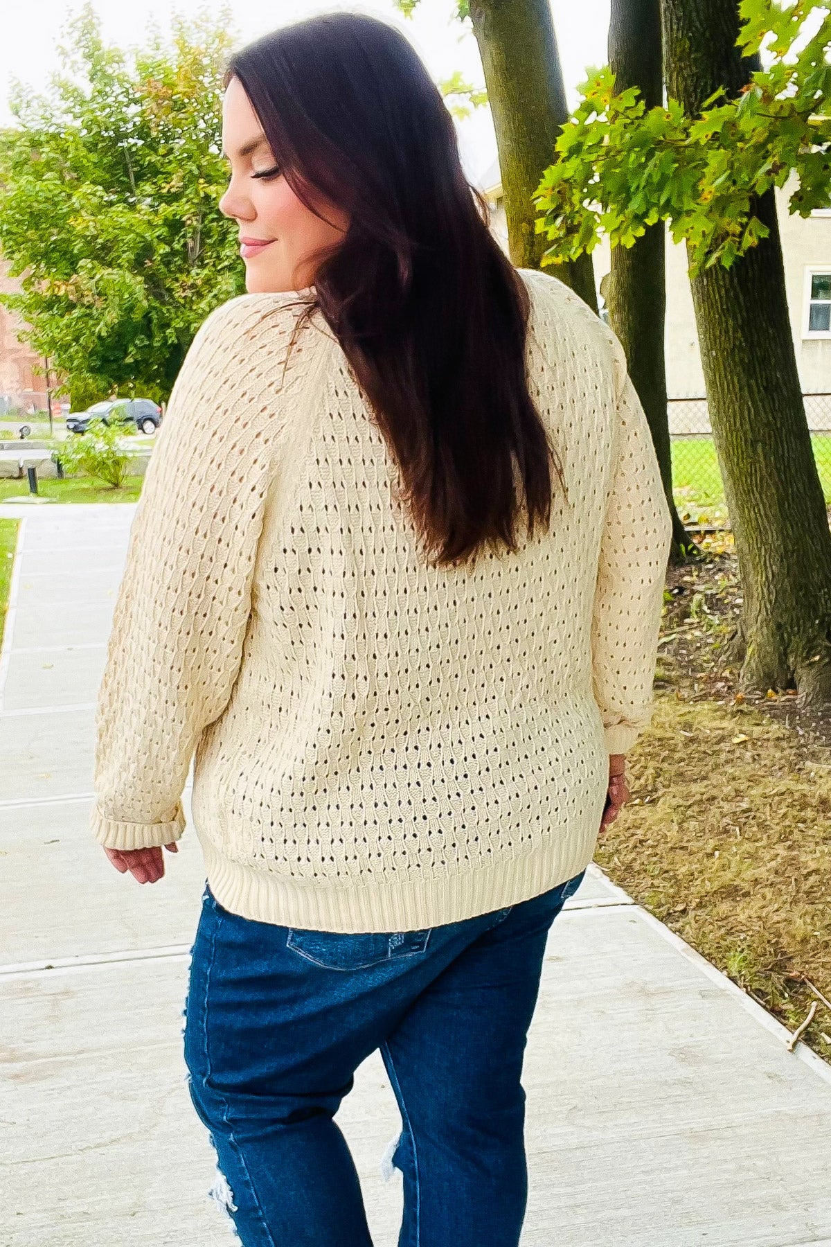 Follow Me Oatmeal Pointelle Knit Button Down Cardigan-2024 Blow-Out Sale-Modish Lily, Tecumseh Michigan