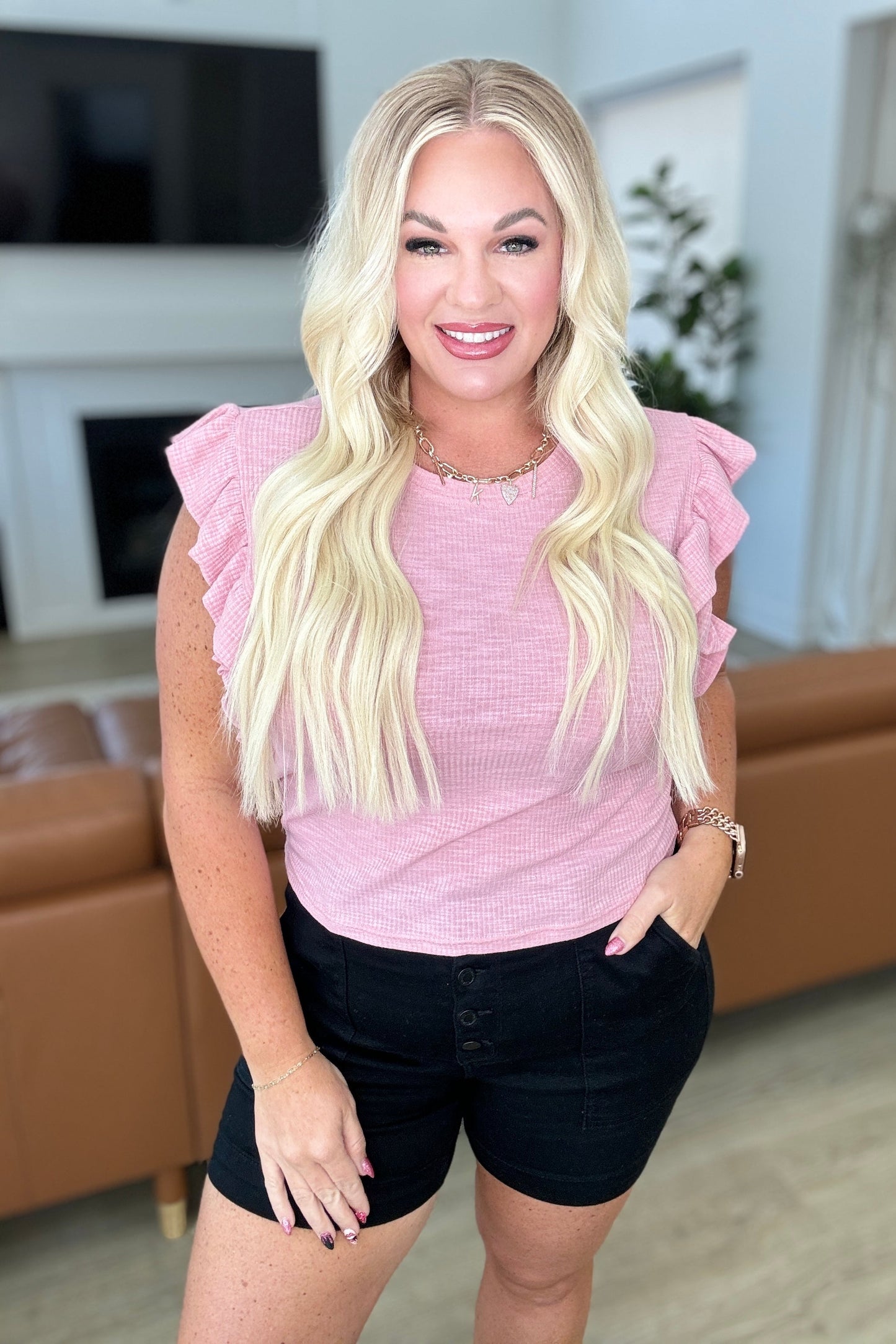 Especially Sweet Ruffle Sleeve Top-Tops-Modish Lily, Tecumseh Michigan