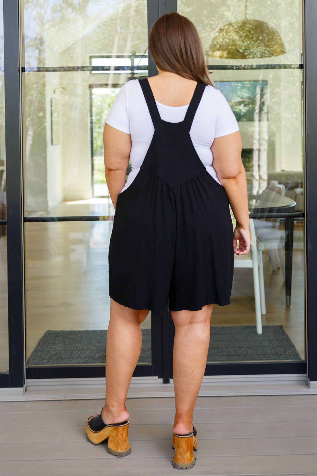 I Want You Back Linen Blend Shortalls in Black-Bottoms-Modish Lily, Tecumseh Michigan