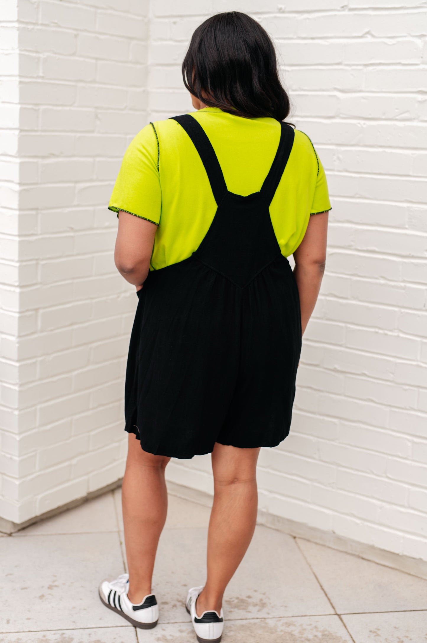 I Want You Back Linen Blend Shortalls in Black-Bottoms-Modish Lily, Tecumseh Michigan