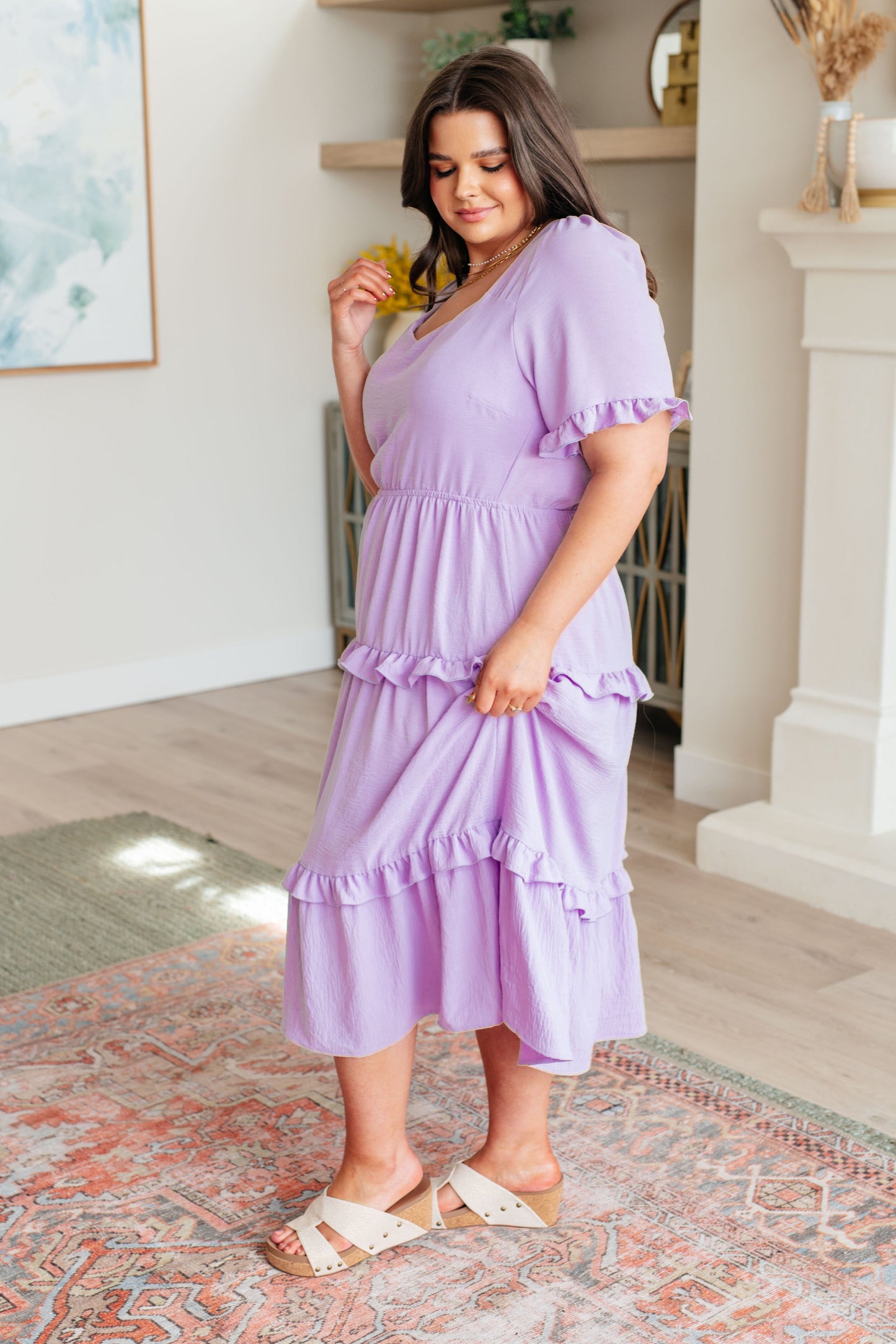 In My Carefree Era Tiered Ruffled Dress-Dresses-Modish Lily, Tecumseh Michigan