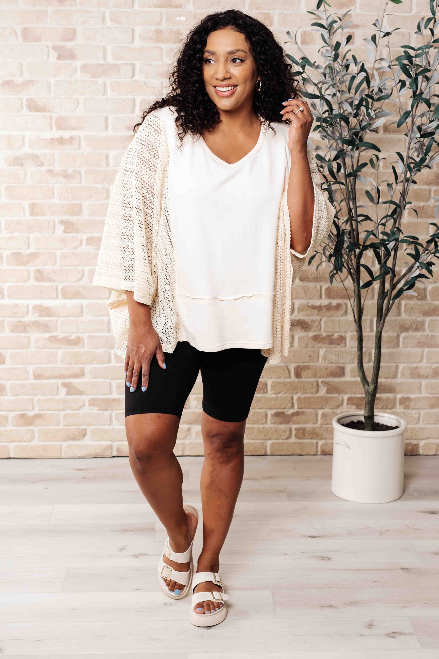 In the Highways Sweater Knit Contrast Poncho-Layers-Modish Lily, Tecumseh Michigan