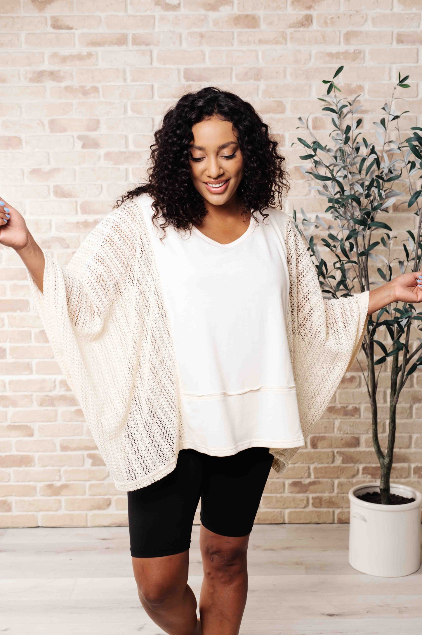 In the Highways Sweater Knit Contrast Poncho-Layers-Modish Lily, Tecumseh Michigan