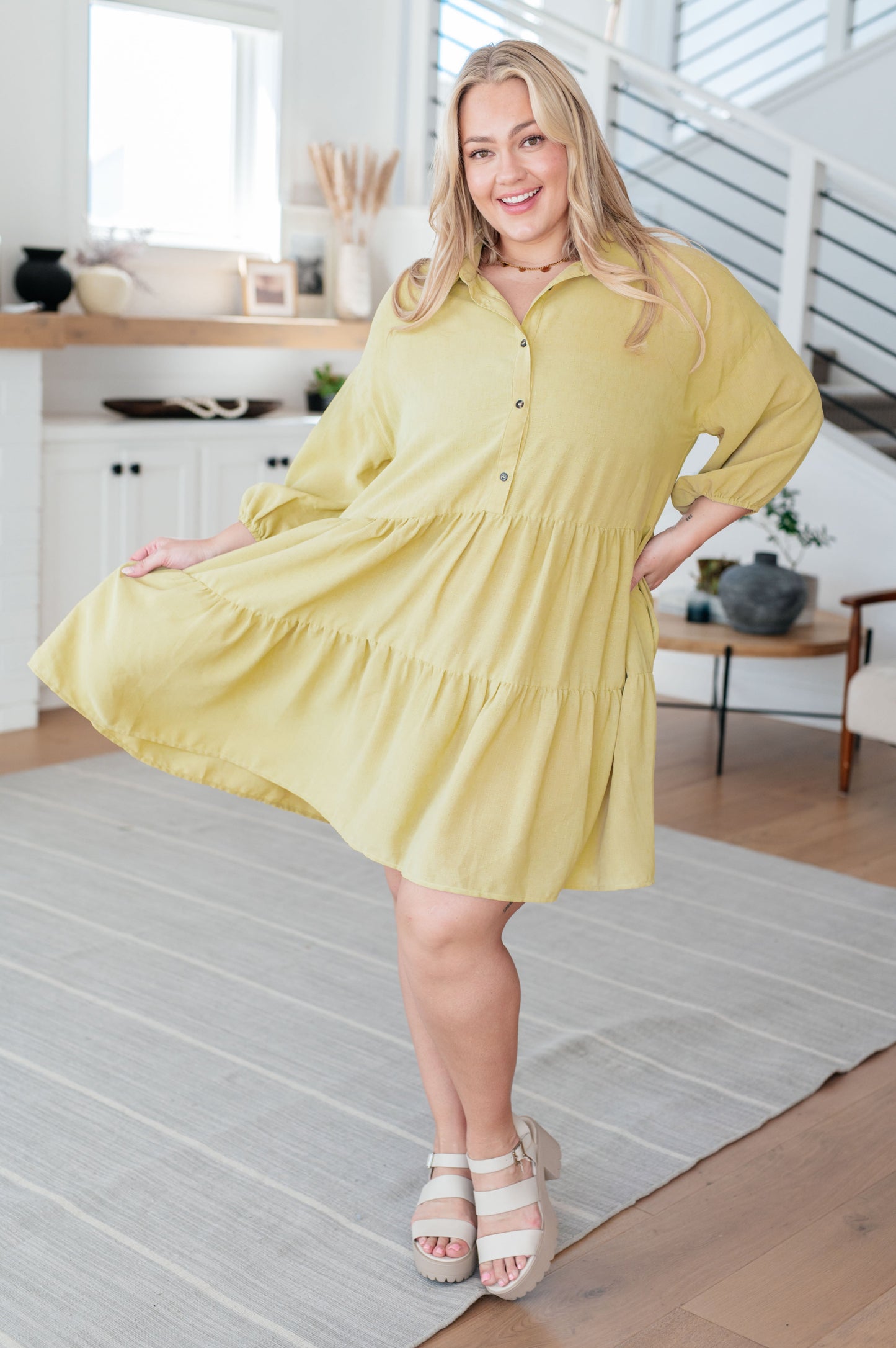 Just Like Honey Tiered Dress-Dresses-Modish Lily, Tecumseh Michigan